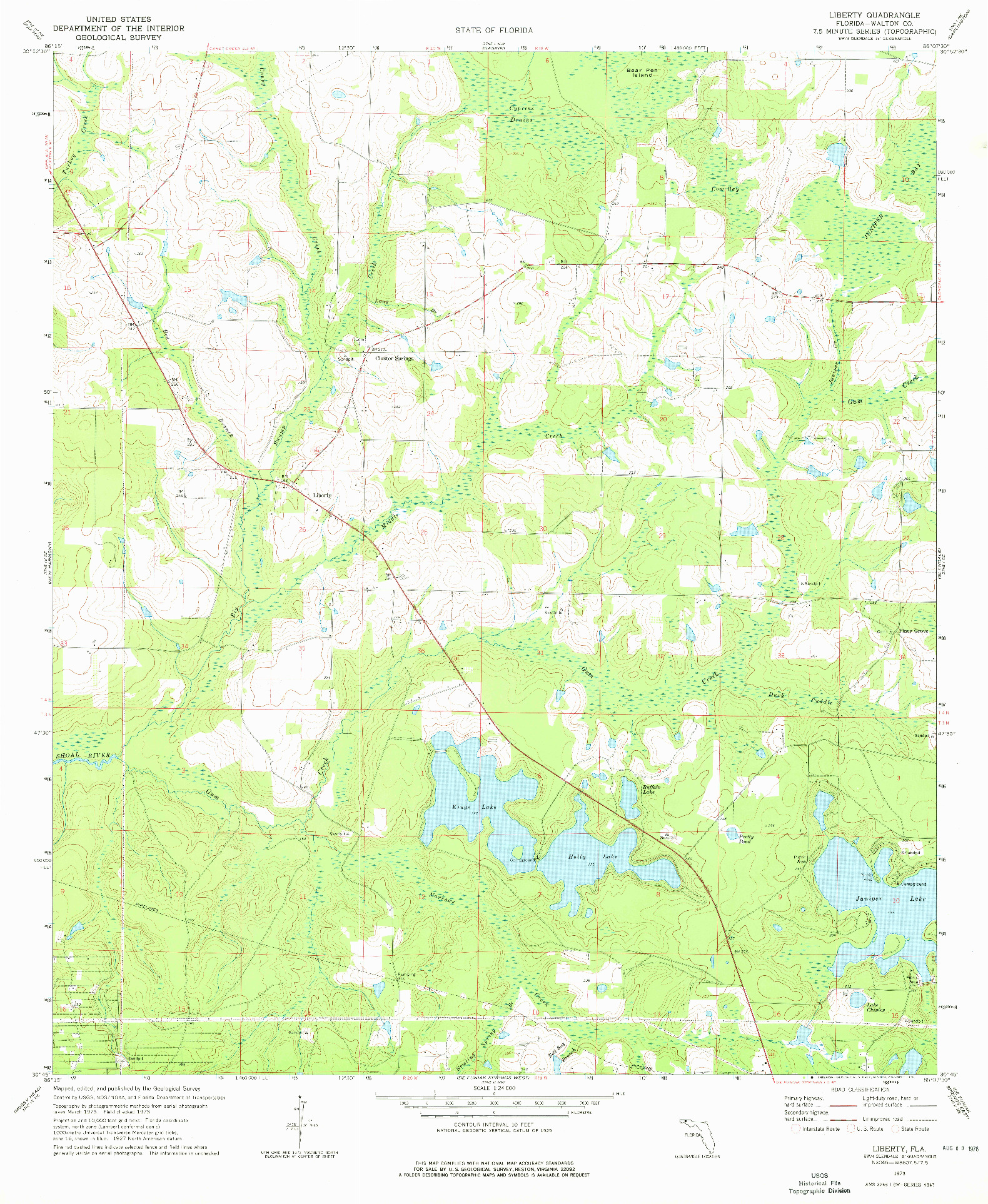 USGS 1:24000-SCALE QUADRANGLE FOR LIBERTY, FL 1973