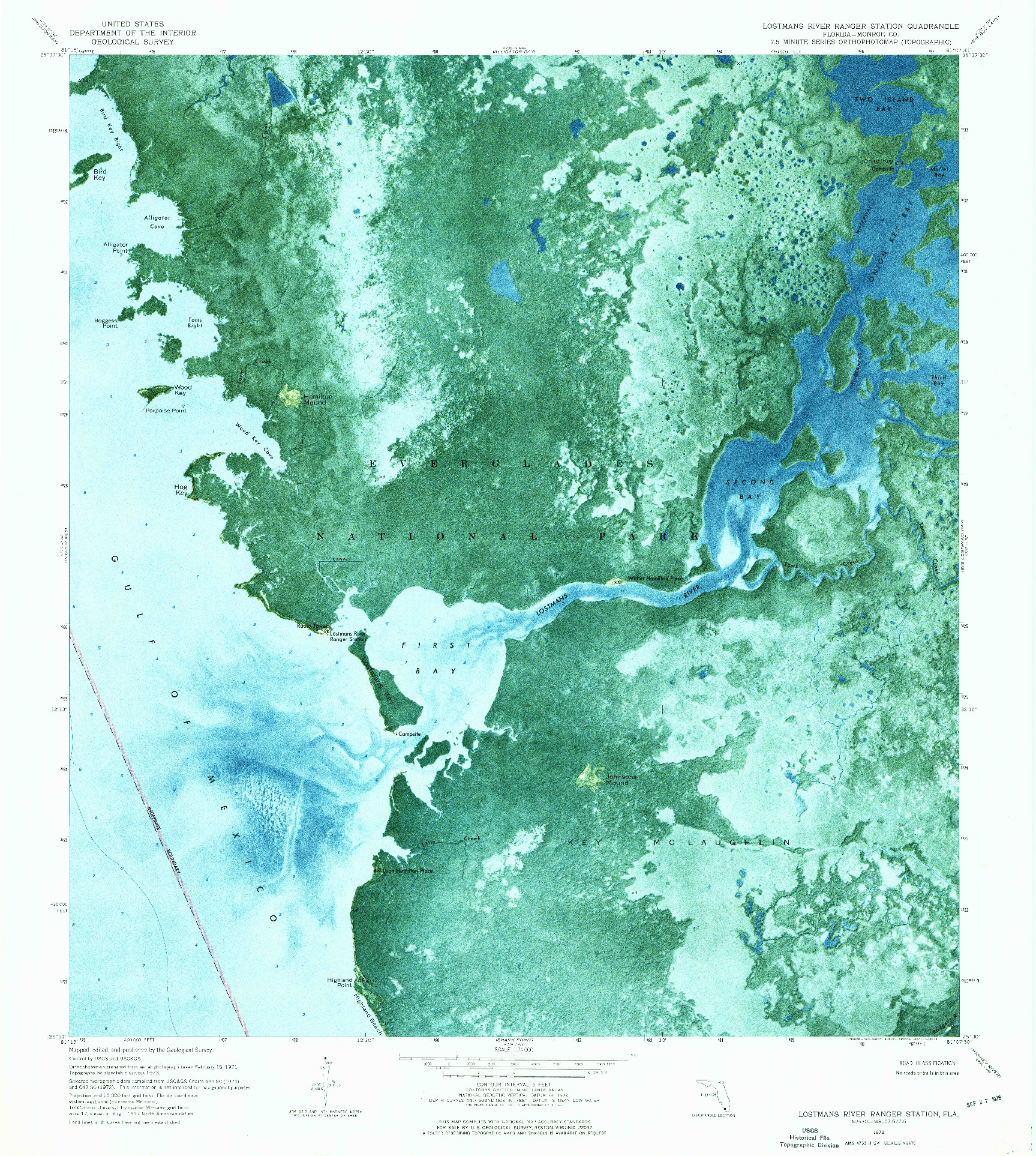 USGS 1:24000-SCALE QUADRANGLE FOR LOSTMANS RIVER RANGER STATION, FL 1973