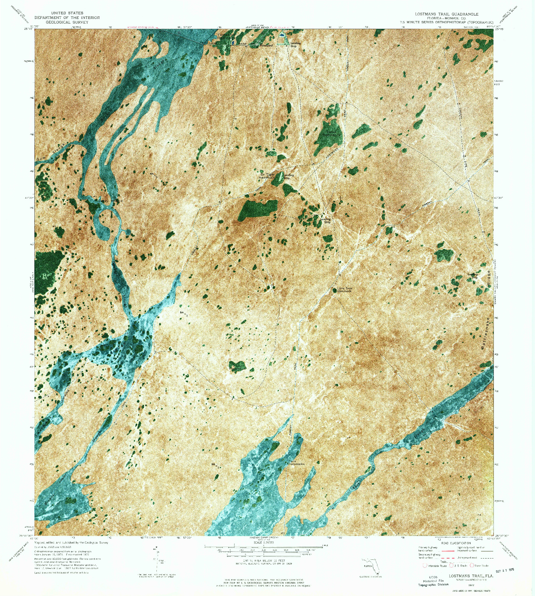 USGS 1:24000-SCALE QUADRANGLE FOR LOSTMANS TRAIL, FL 1972