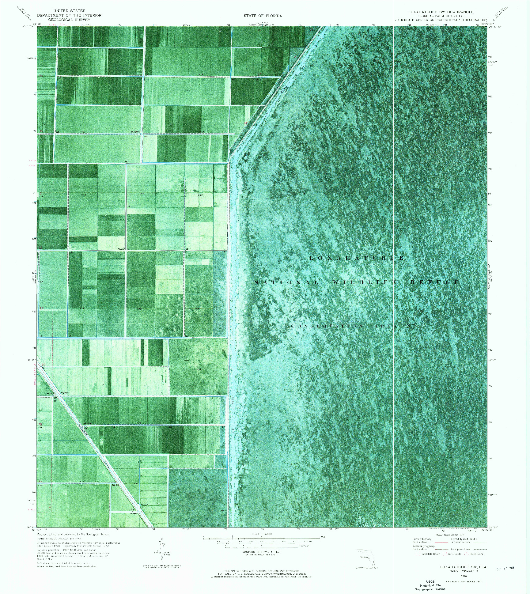 USGS 1:24000-SCALE QUADRANGLE FOR LOXAHATCHEE SW, FL 1970