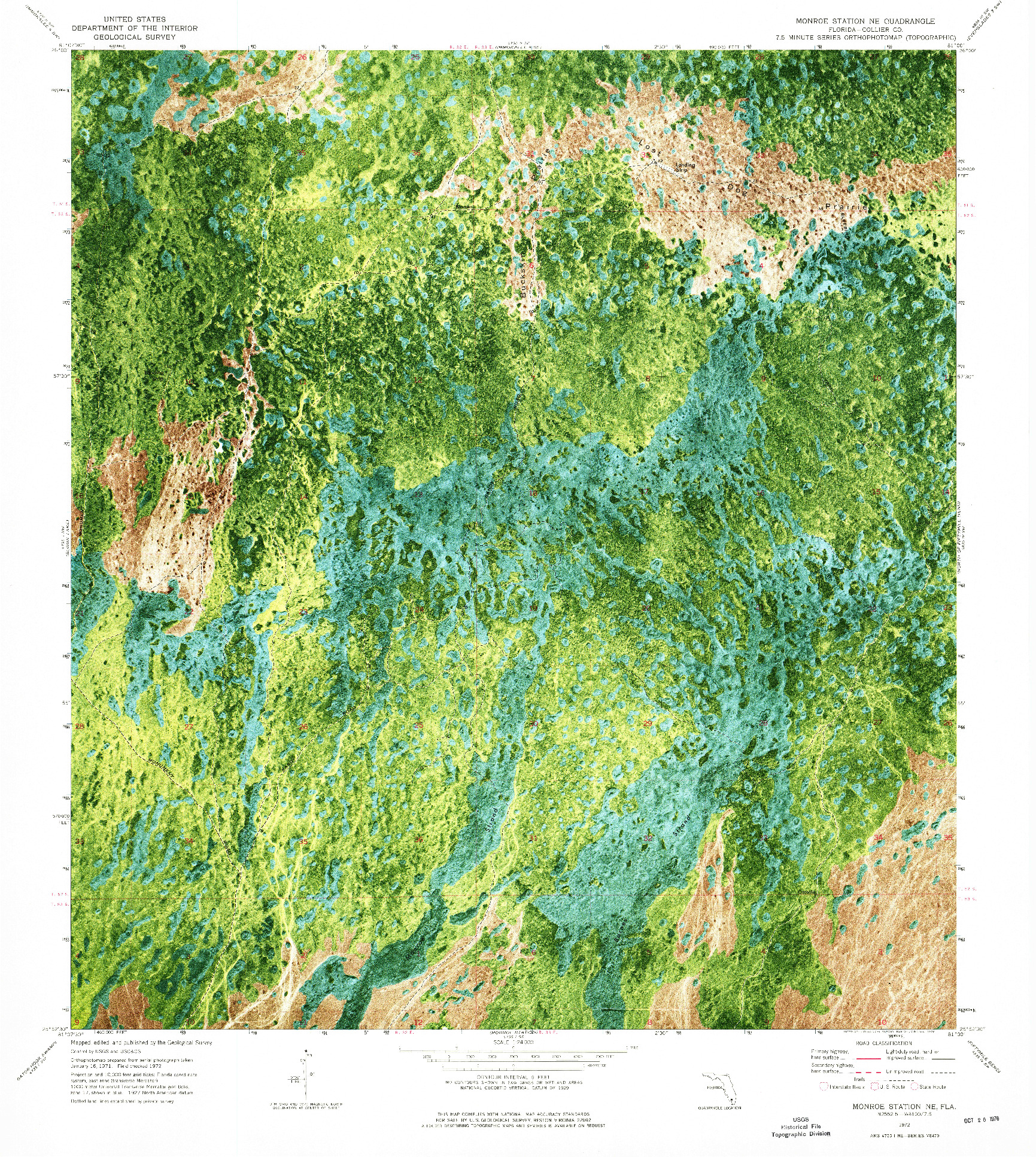 USGS 1:24000-SCALE QUADRANGLE FOR MONROE STATION NE, FL 1972