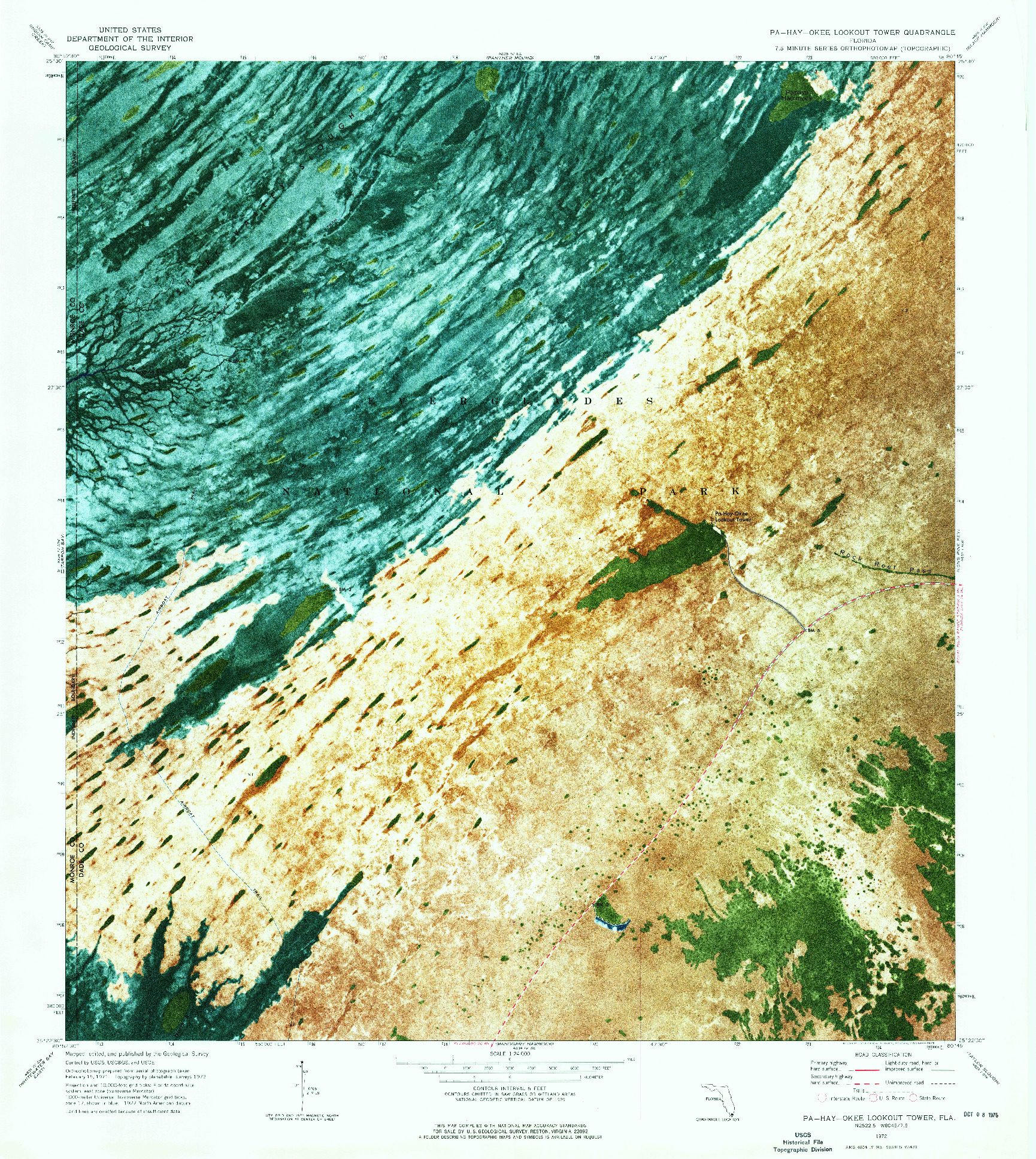 USGS 1:24000-SCALE QUADRANGLE FOR PA HAY OKEE LOOKOUT TOWER, FL 1972