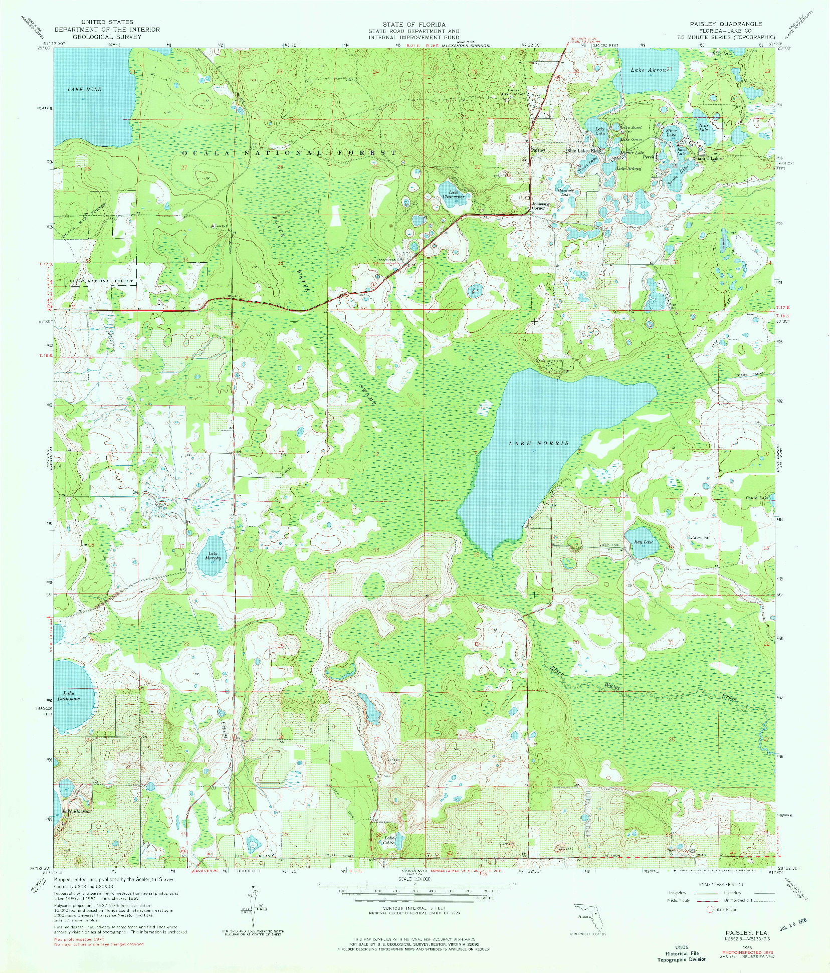 USGS 1:24000-SCALE QUADRANGLE FOR PAISLEY, FL 1965
