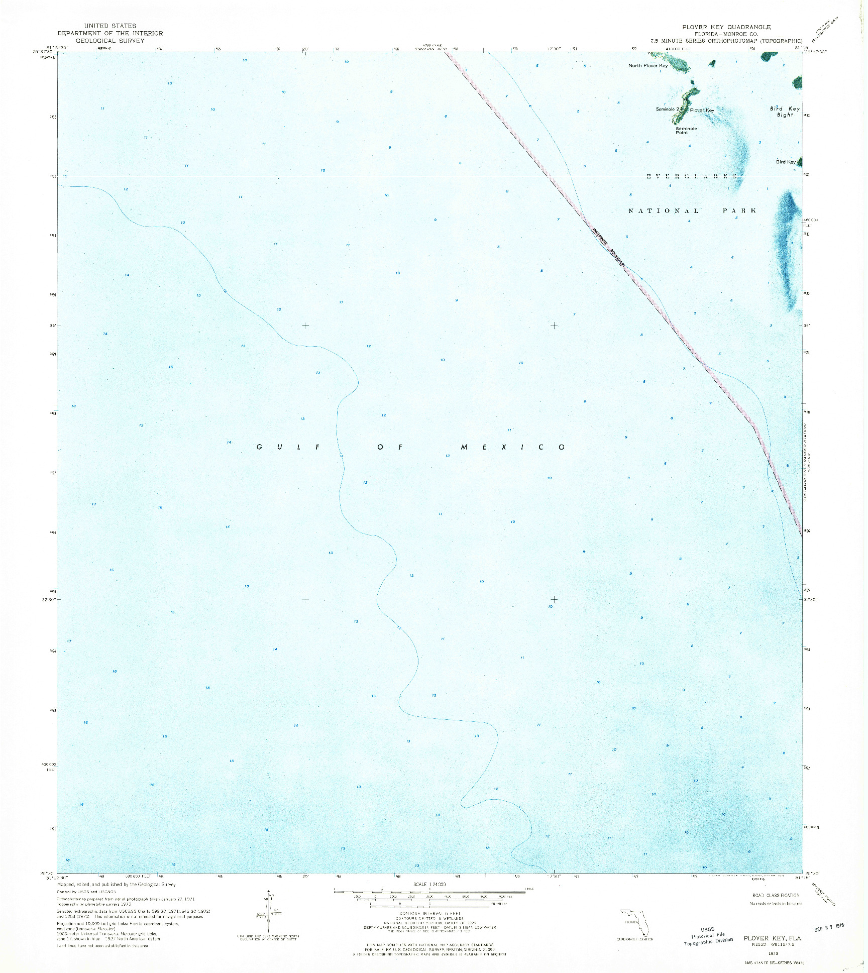 USGS 1:24000-SCALE QUADRANGLE FOR PLOVER KEY, FL 1973