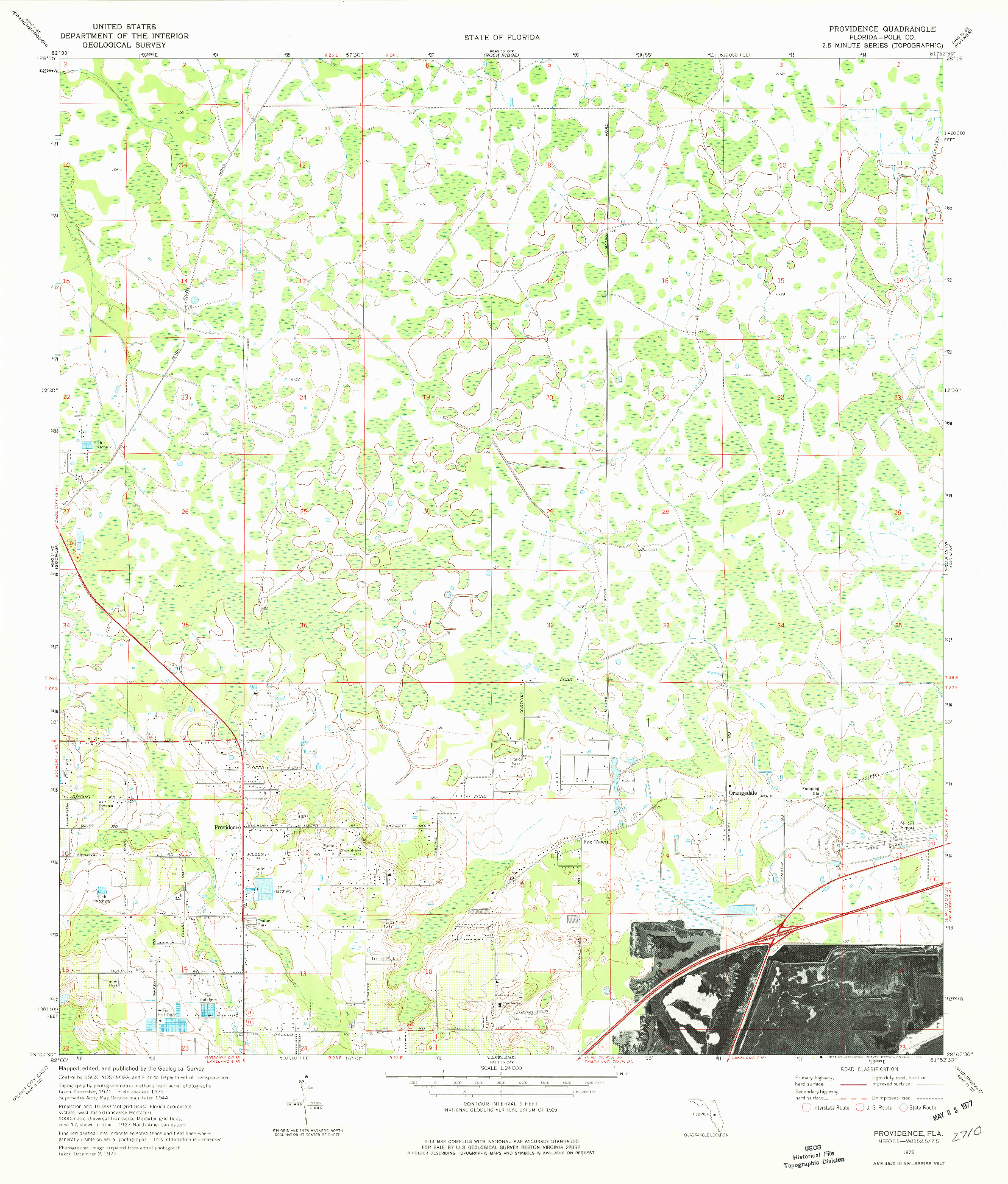 USGS 1:24000-SCALE QUADRANGLE FOR PROVIDENCE, FL 1975