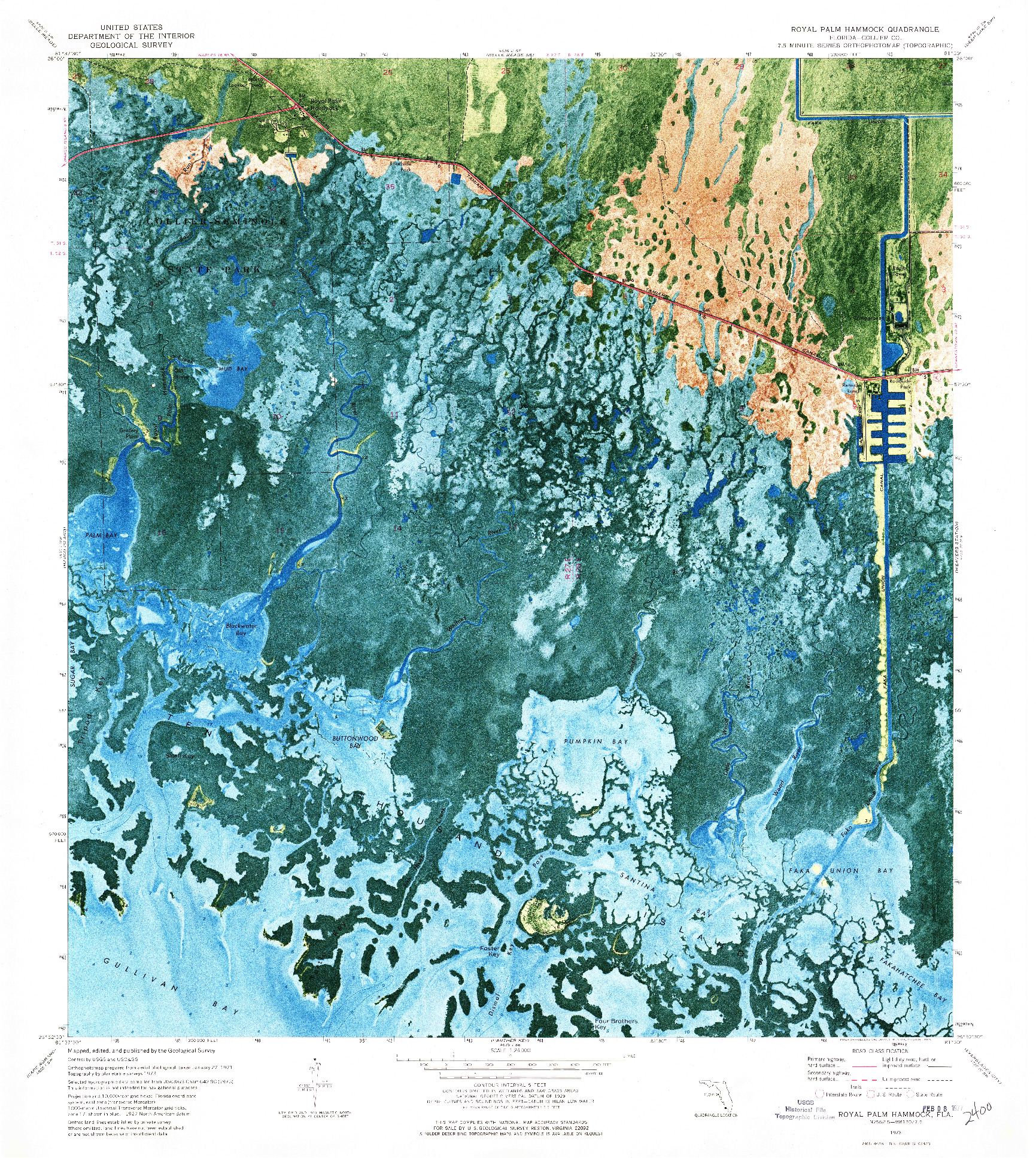 USGS 1:24000-SCALE QUADRANGLE FOR ROYAL PALM HAMMOCK, FL 1973