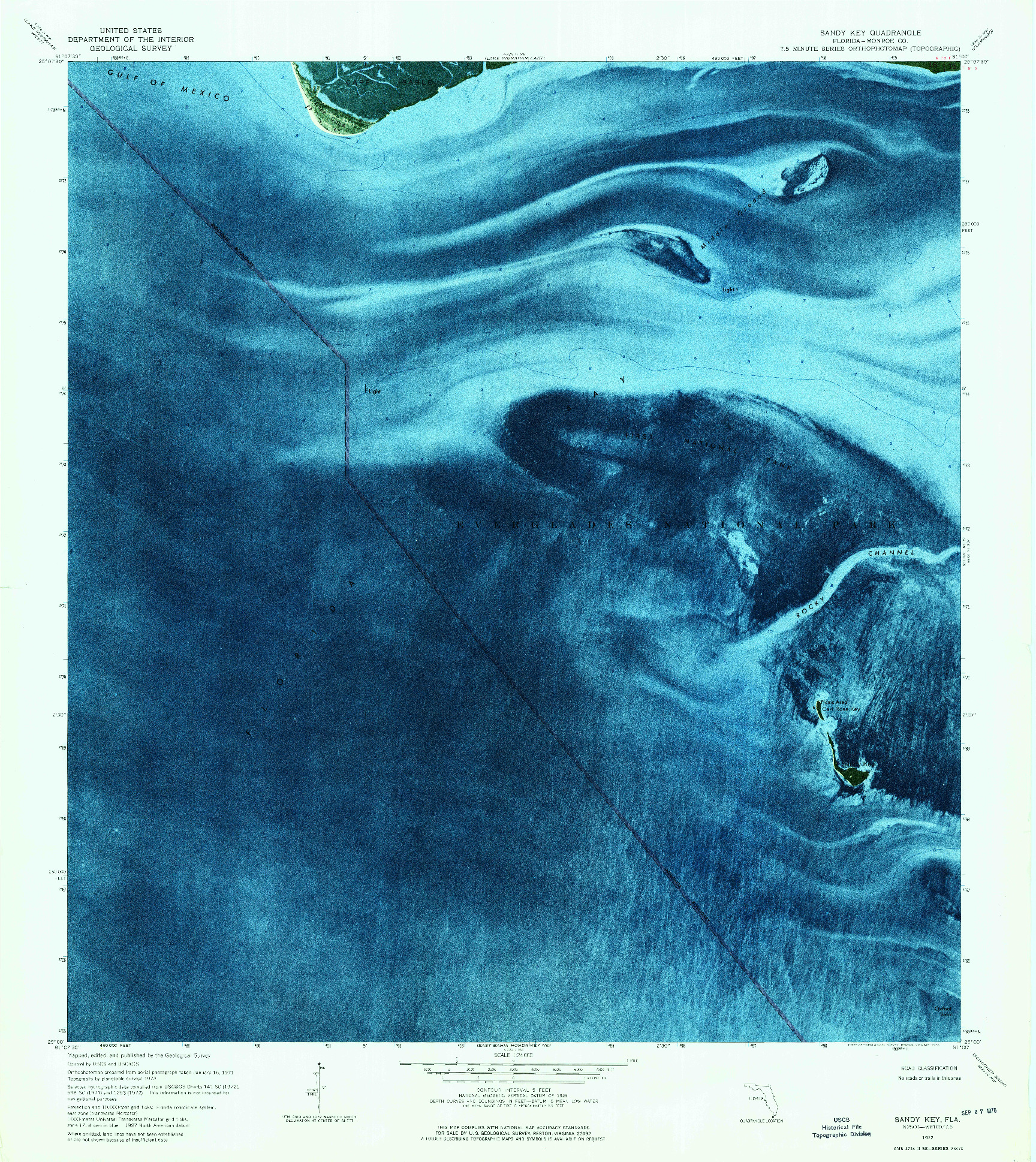USGS 1:24000-SCALE QUADRANGLE FOR SANDY KEY, FL 1972