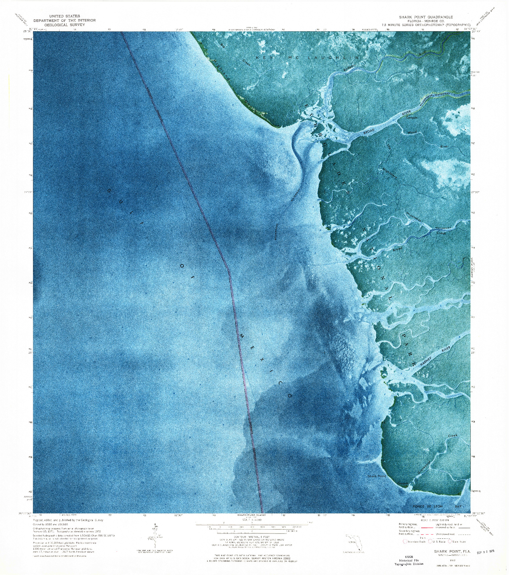 USGS 1:24000-SCALE QUADRANGLE FOR SHARK POINT, FL 1972