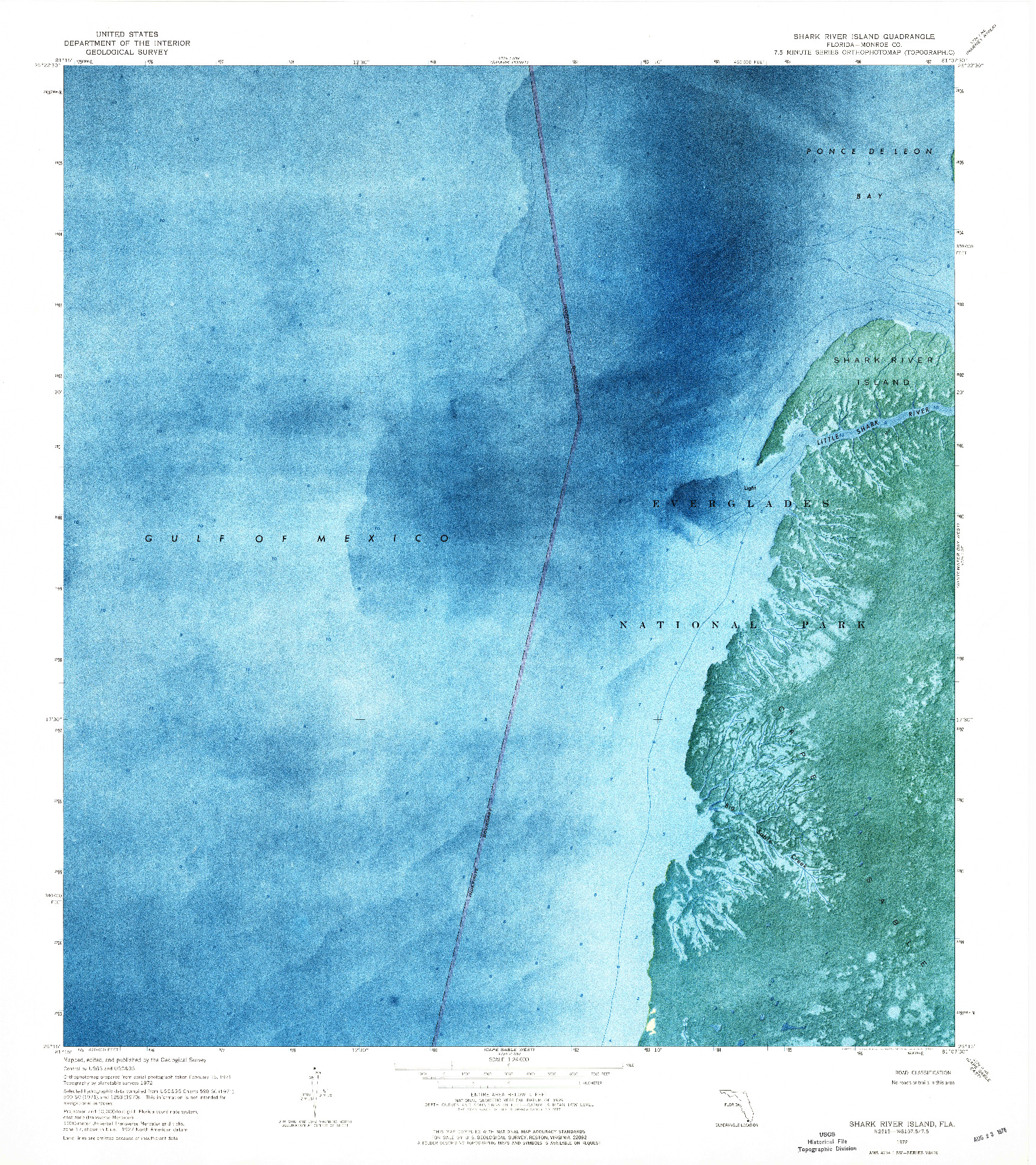 USGS 1:24000-SCALE QUADRANGLE FOR SHARK RIVER ISLAND, FL 1972