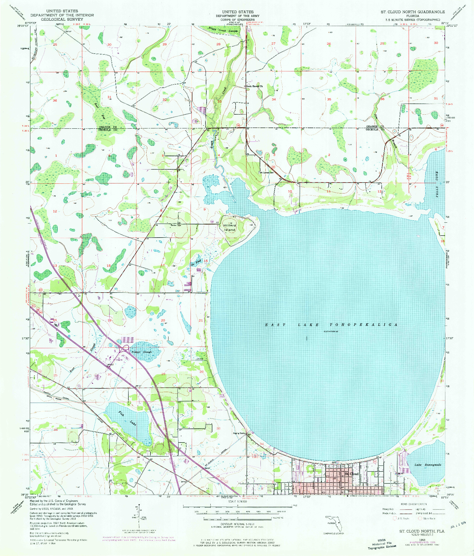 USGS 1:24000-SCALE QUADRANGLE FOR ST CLOUD NORTH, FL 1953