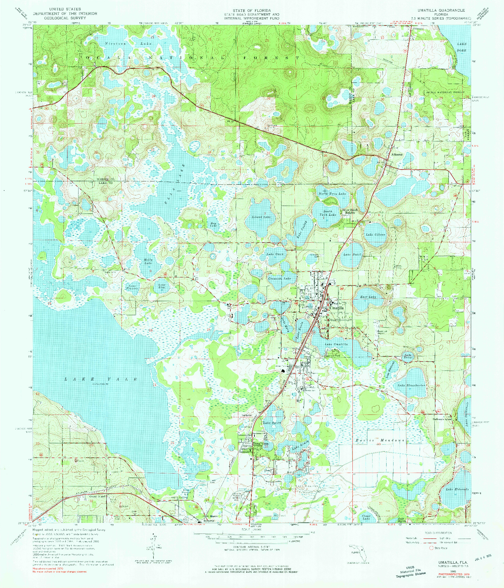 USGS 1:24000-SCALE QUADRANGLE FOR UMATILLA, FL 1965