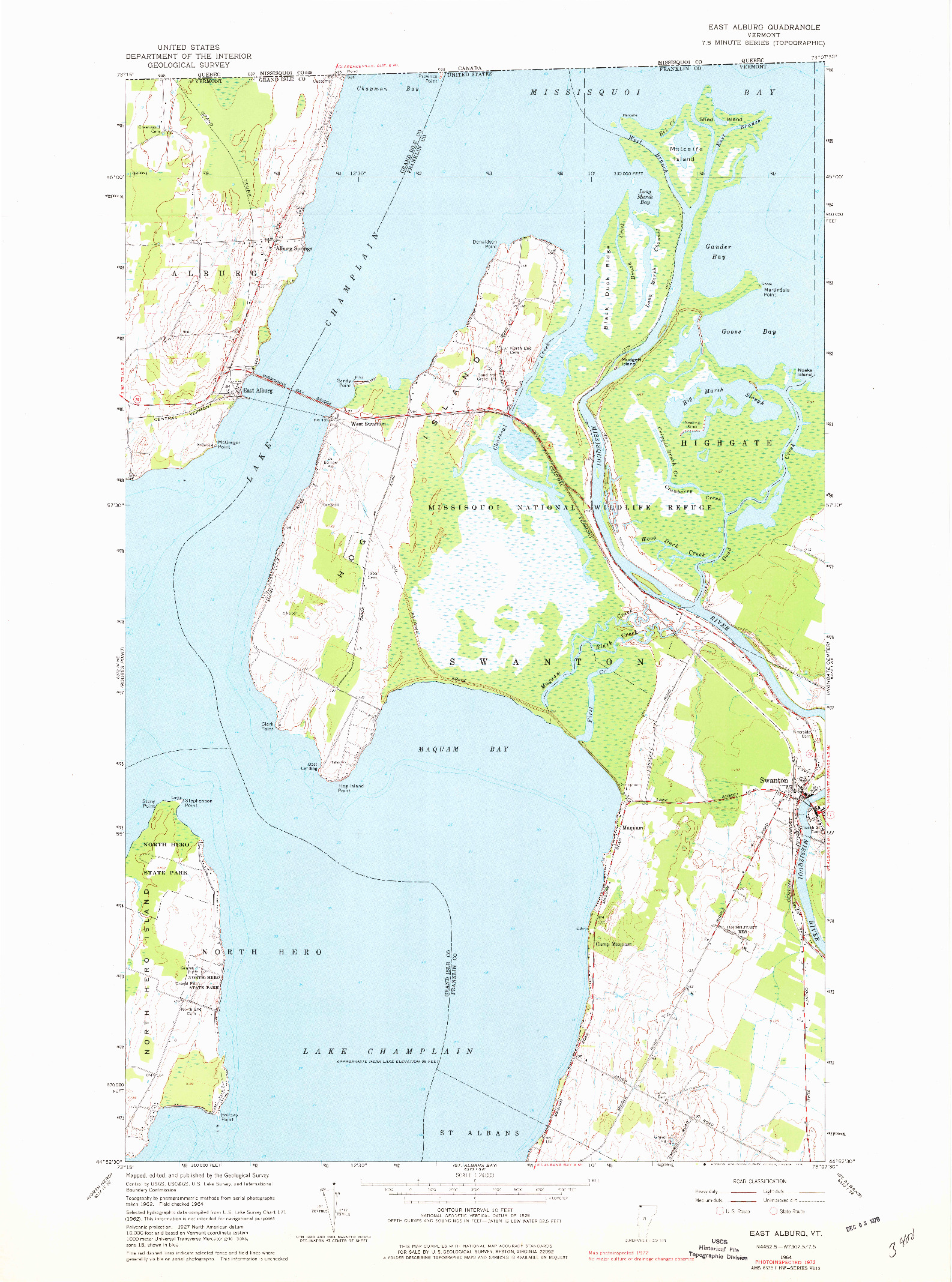 USGS 1:24000-SCALE QUADRANGLE FOR EAST ALBURG, VT 1964