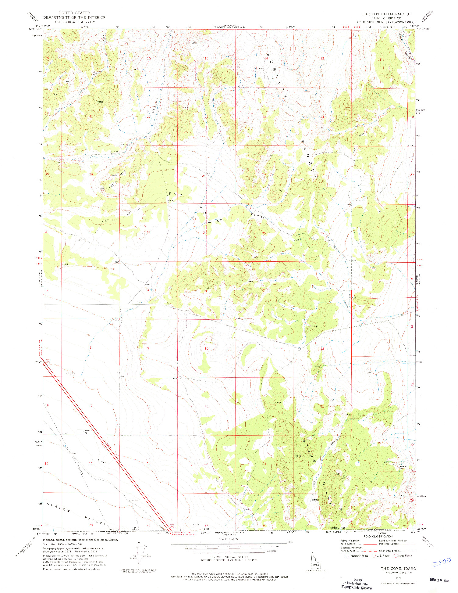 USGS 1:24000-SCALE QUADRANGLE FOR THE COVE, ID 1973