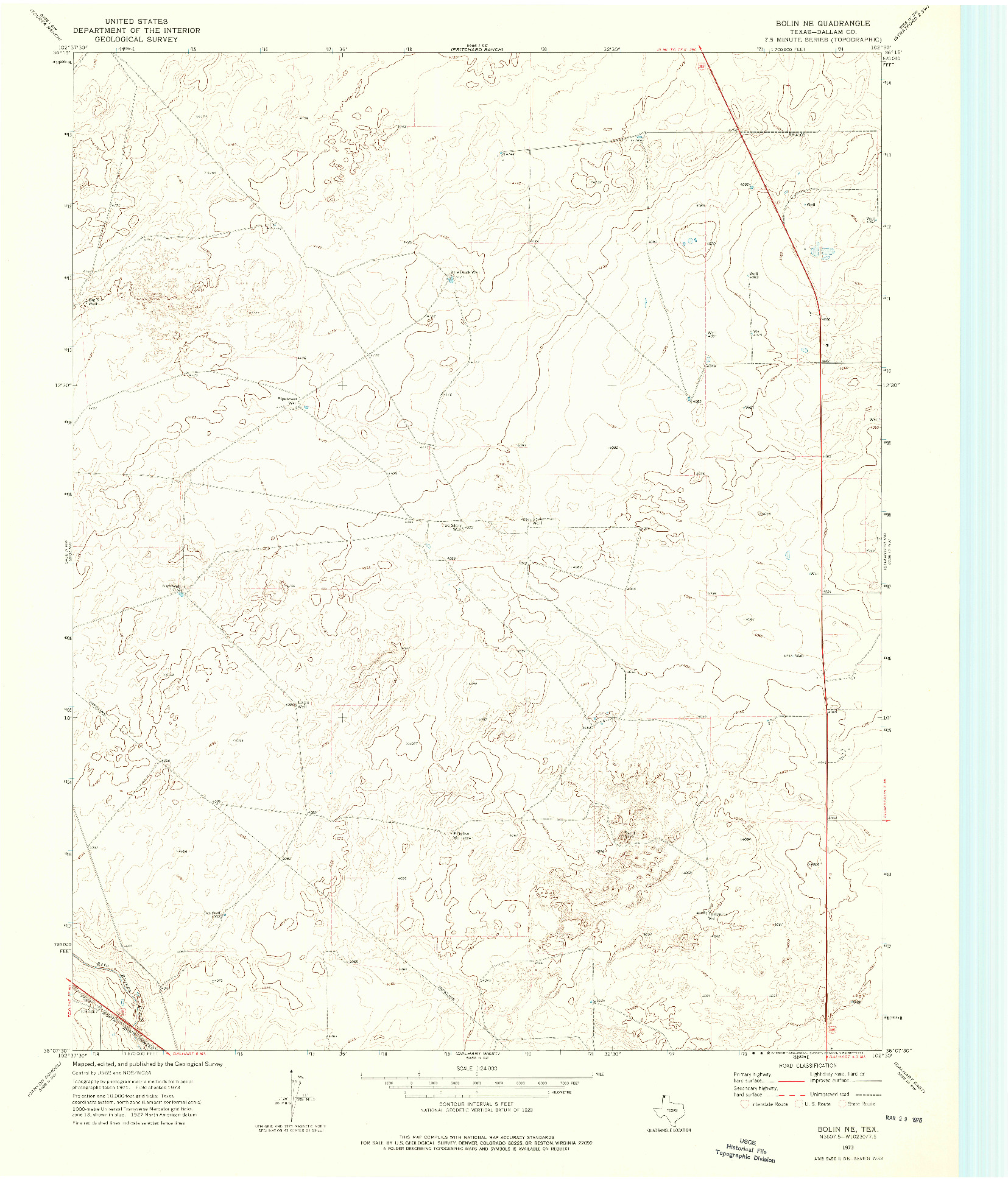USGS 1:24000-SCALE QUADRANGLE FOR BOLIN NE, TX 1973