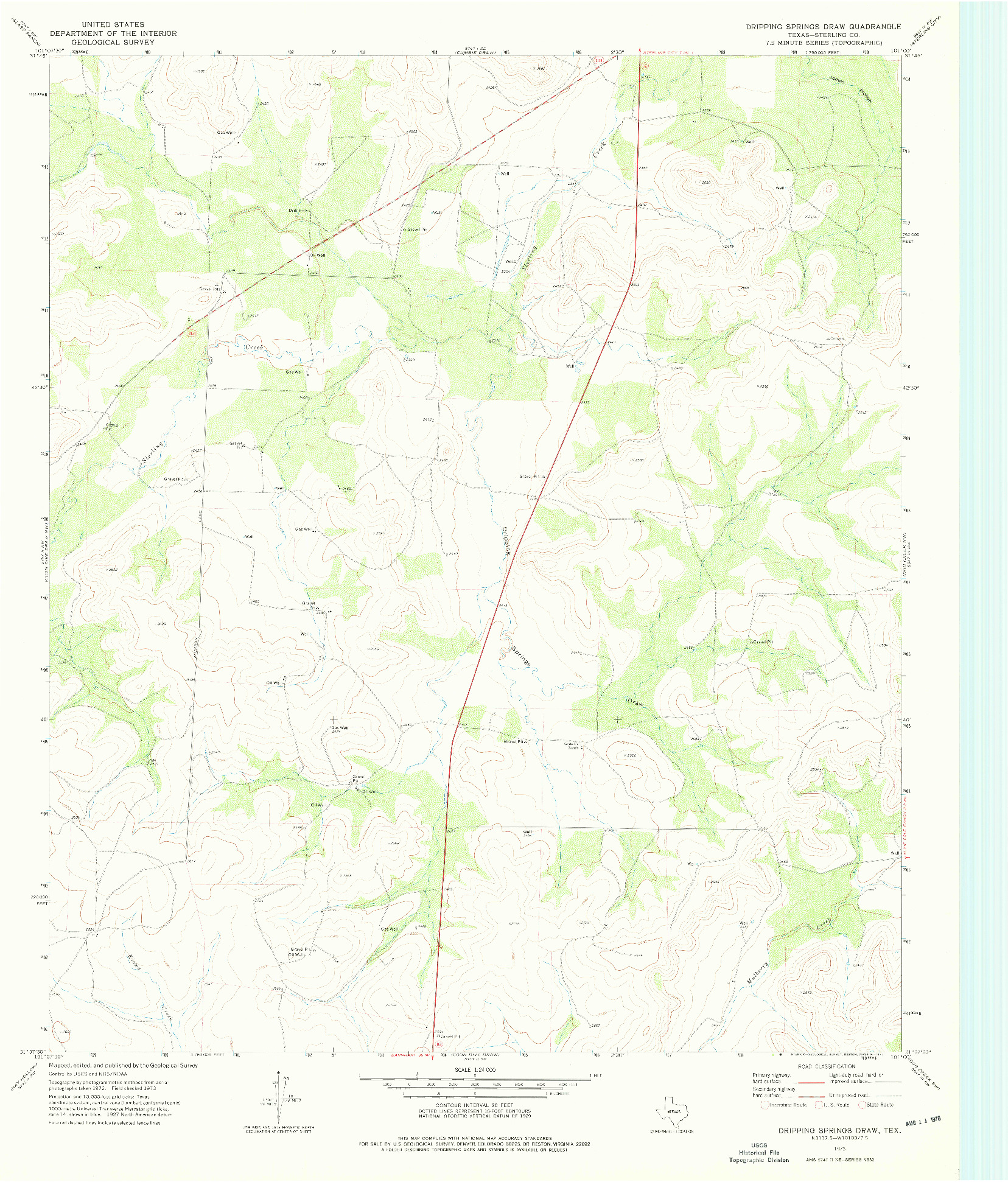 USGS 1:24000-SCALE QUADRANGLE FOR DRIPPING SPRINGS DRAW, TX 1973