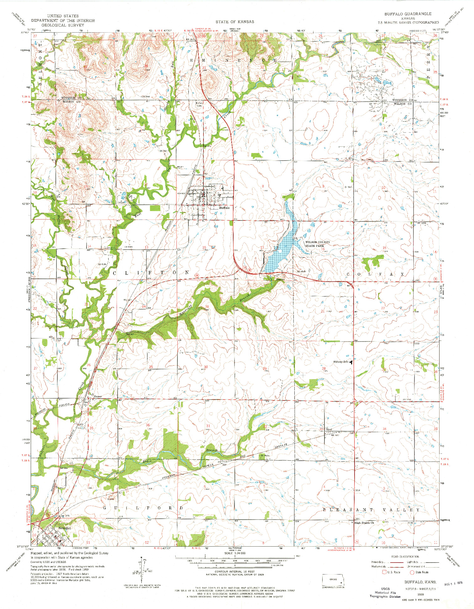 USGS 1:24000-SCALE QUADRANGLE FOR BUFFALO, KS 1959