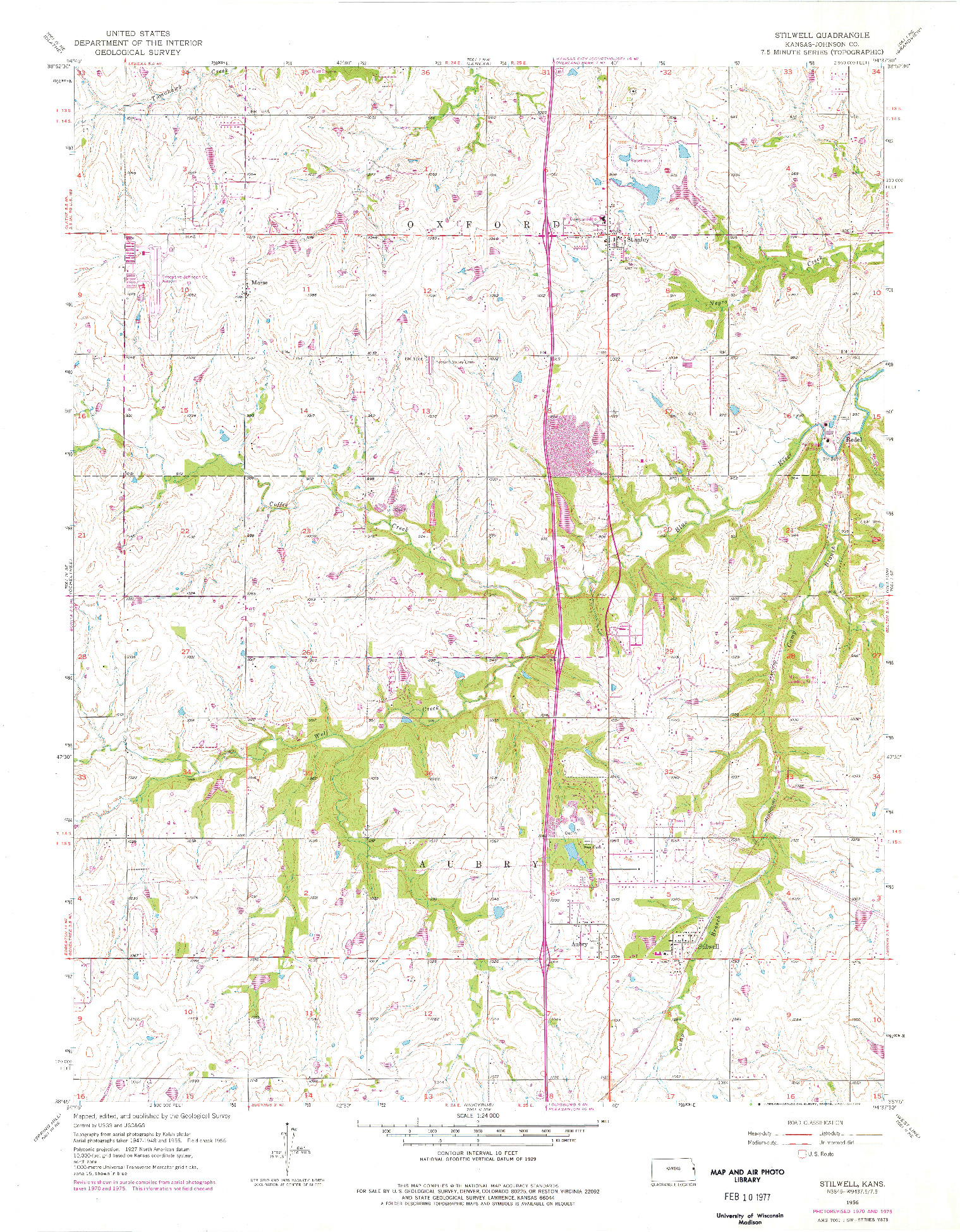 USGS 1:24000-SCALE QUADRANGLE FOR STILWELL, KS 1956