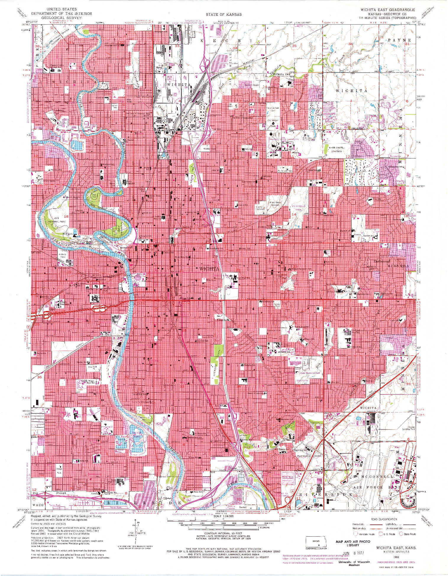 USGS 1:24000-SCALE QUADRANGLE FOR WICHITA EAST, KS 1961