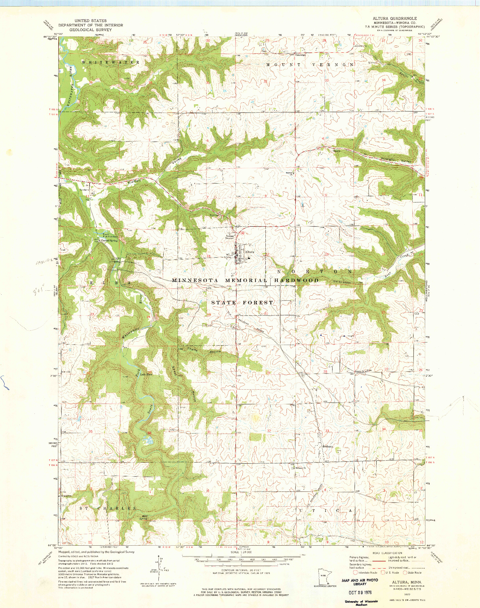 USGS 1:24000-SCALE QUADRANGLE FOR ALTURA, MN 1972