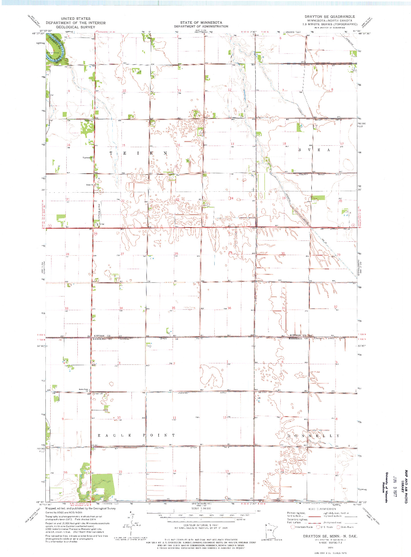 USGS 1:24000-SCALE QUADRANGLE FOR DRAYTON SE, MN 1974