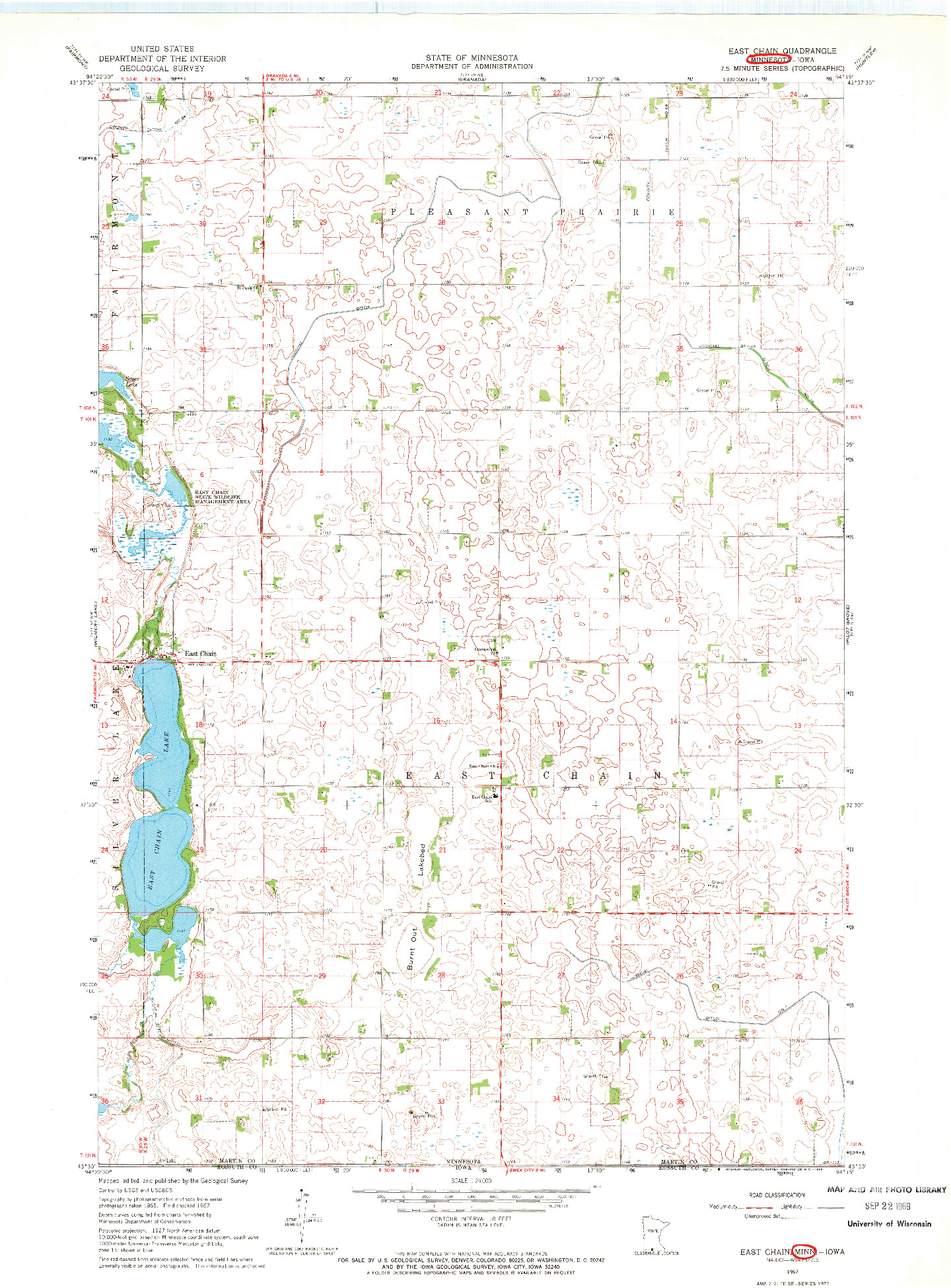 USGS 1:24000-SCALE QUADRANGLE FOR ESKO, MN 1954