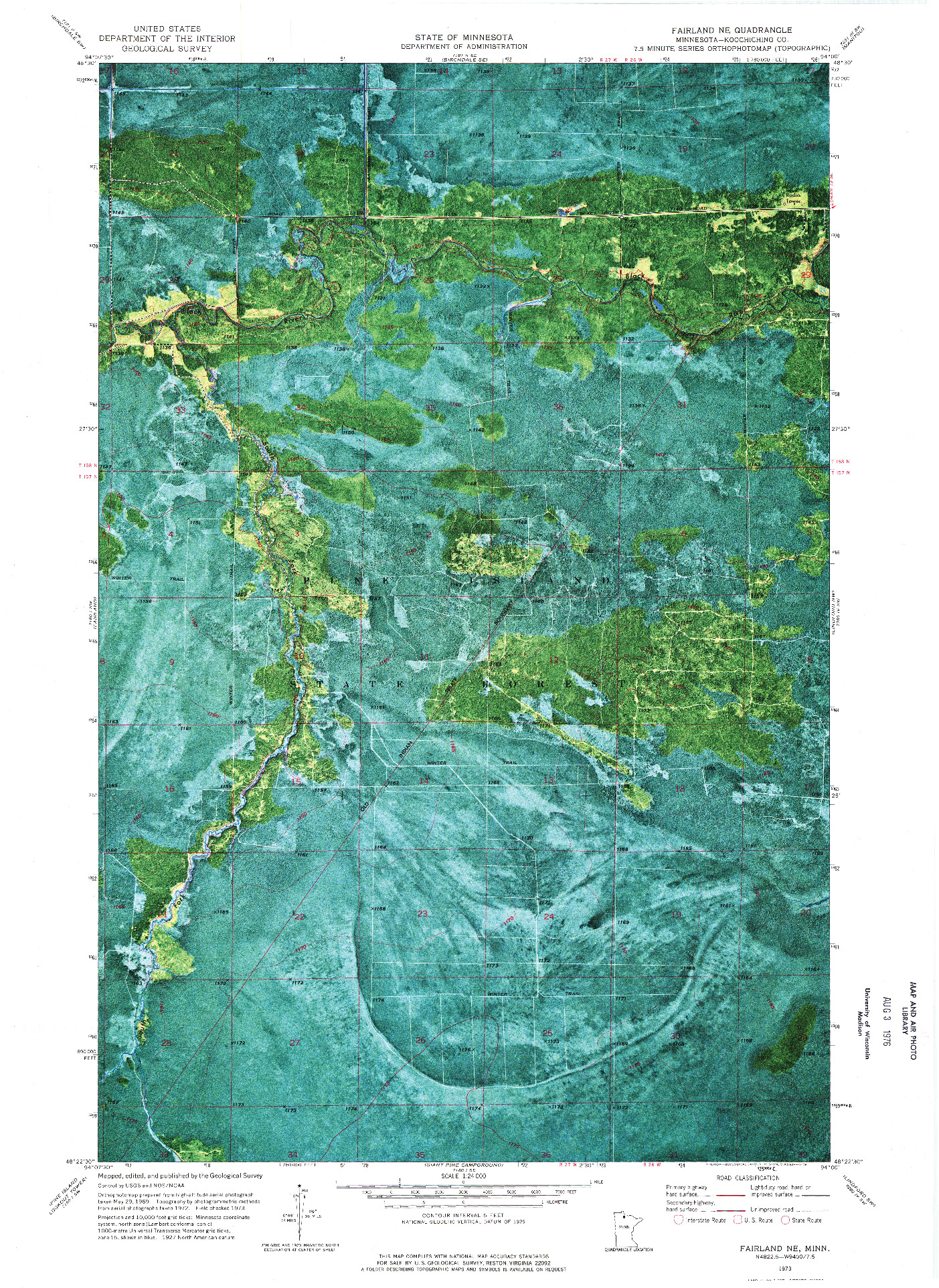 USGS 1:24000-SCALE QUADRANGLE FOR FAIRLAND NE, MN 1973