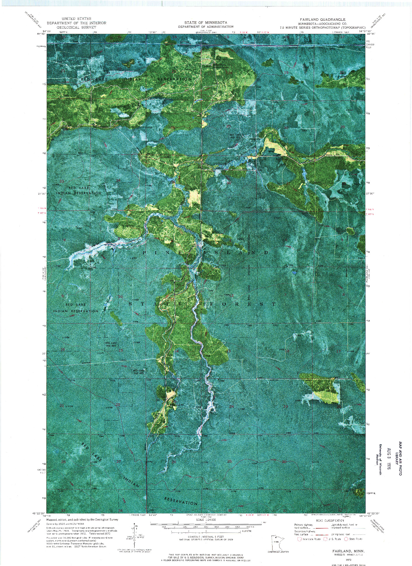 USGS 1:24000-SCALE QUADRANGLE FOR FAIRLAND, MN 1973