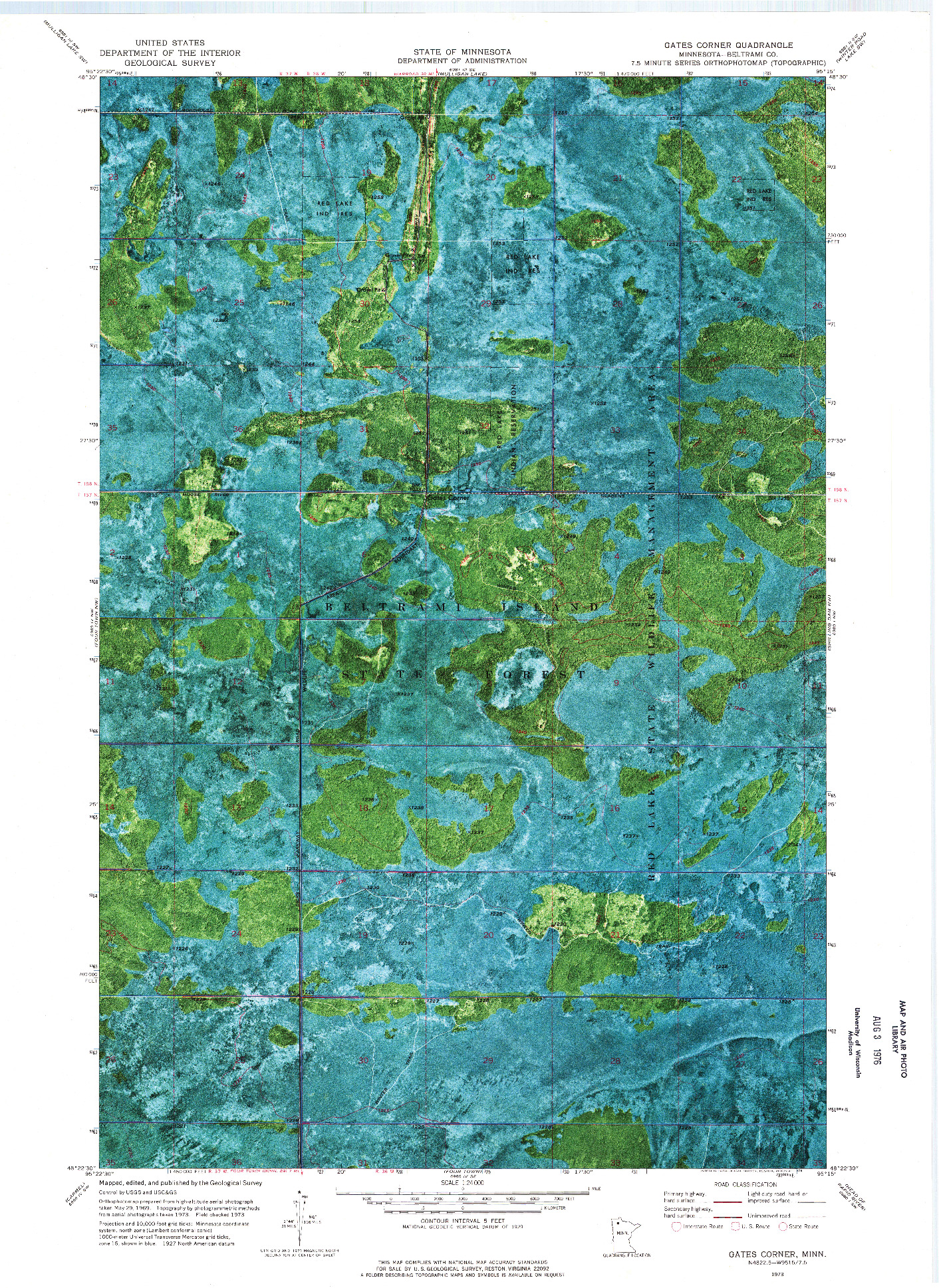 USGS 1:24000-SCALE QUADRANGLE FOR GATES CORNER, MN 1973