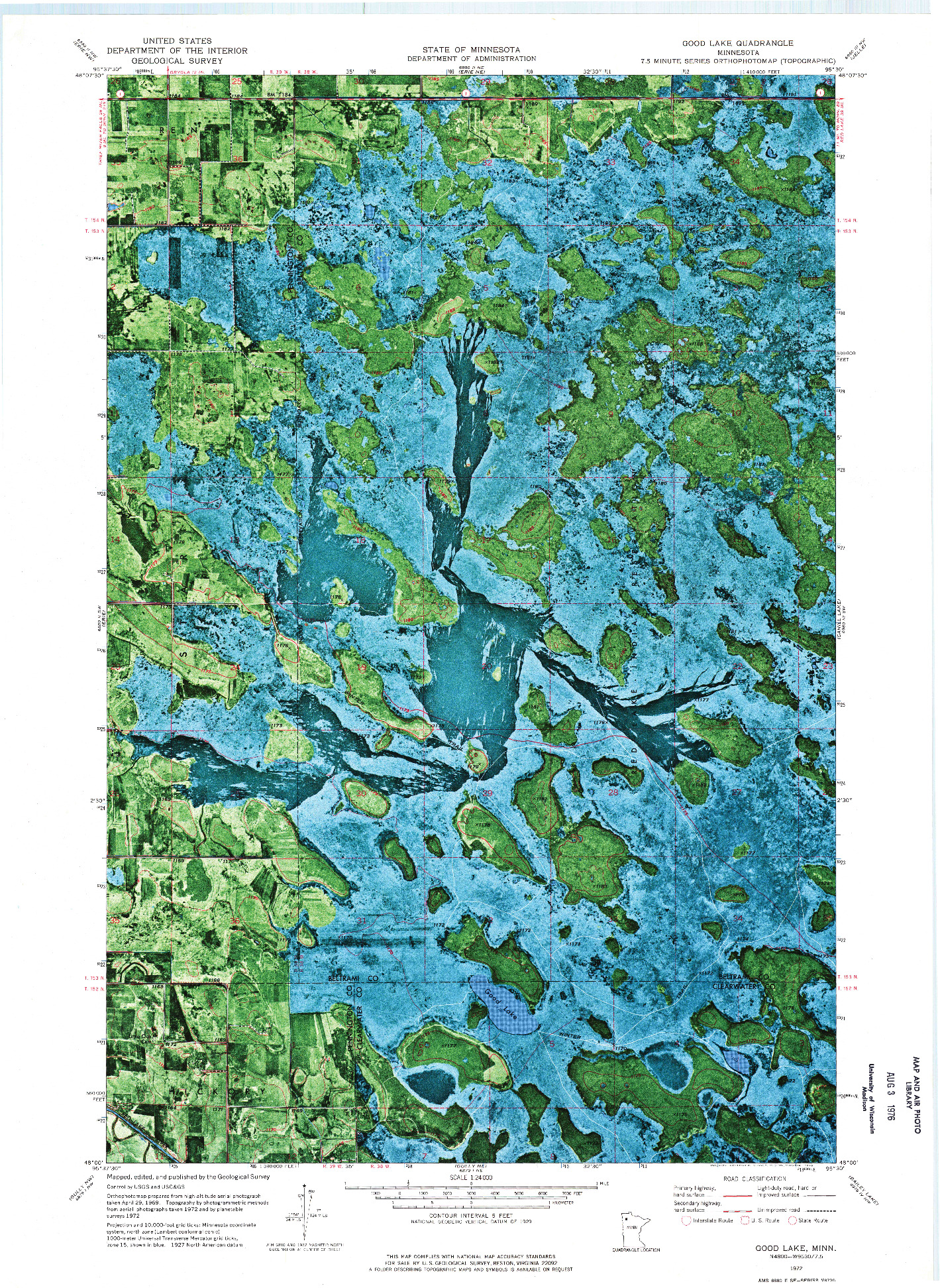 USGS 1:24000-SCALE QUADRANGLE FOR GOOD LAKE, MN 1972