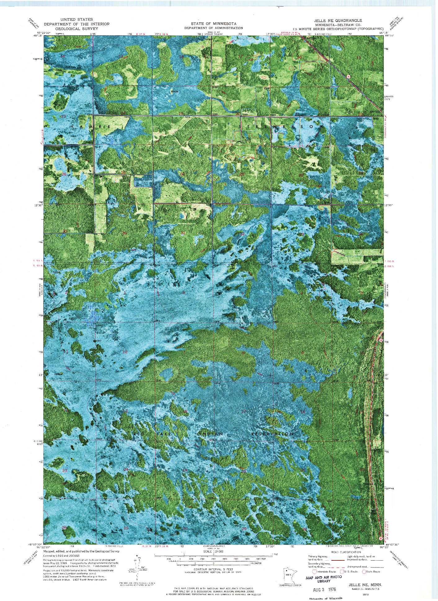 USGS 1:24000-SCALE QUADRANGLE FOR JELLE NE, MN 1973