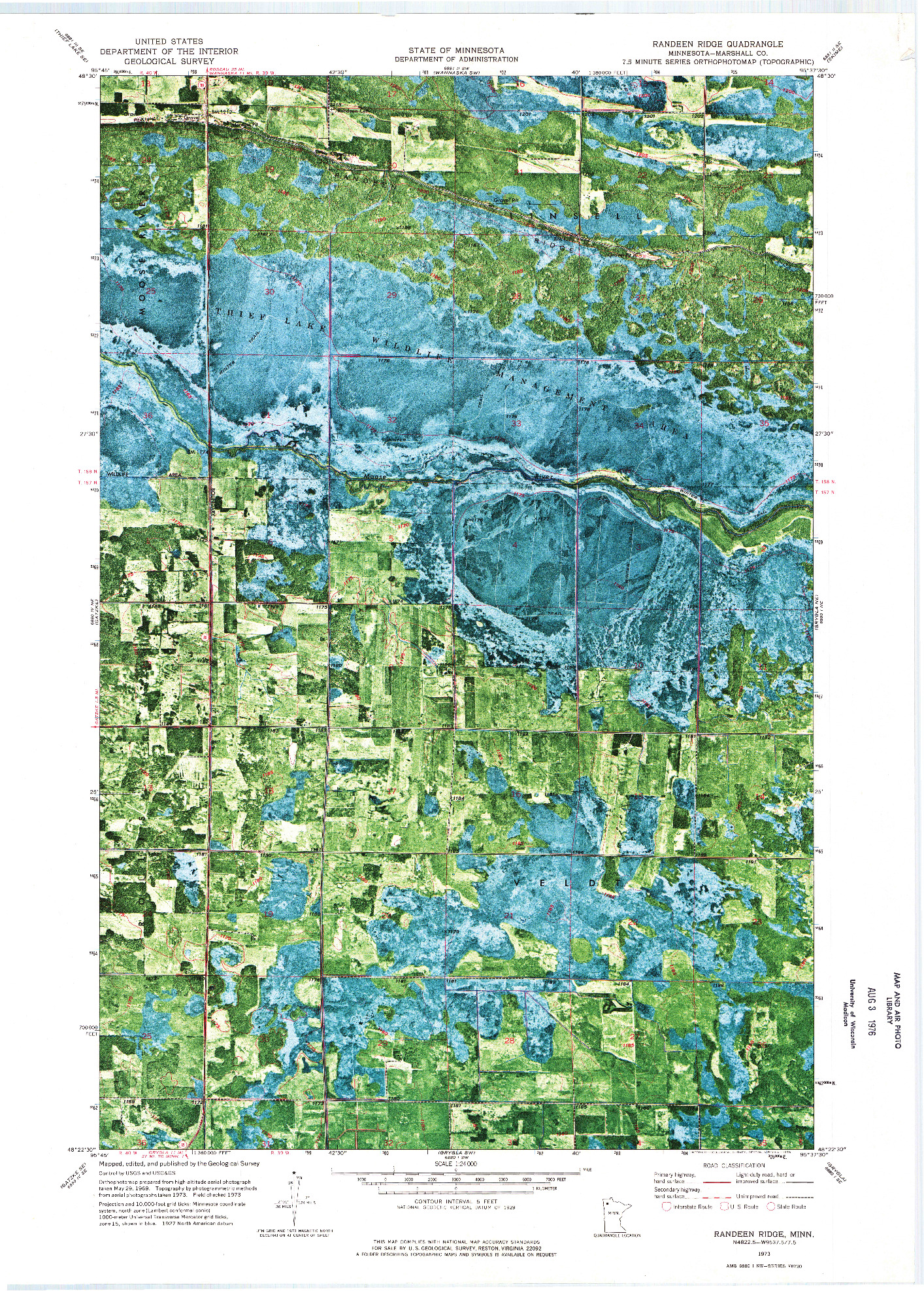 USGS 1:24000-SCALE QUADRANGLE FOR RANDEEN RIDGE, MN 1973