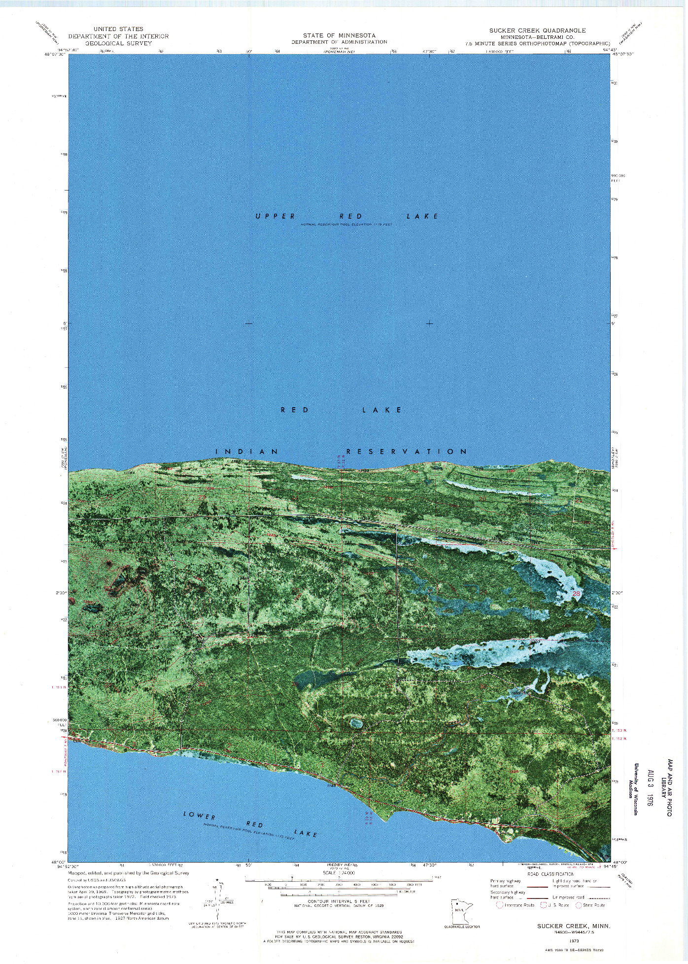 USGS 1:24000-SCALE QUADRANGLE FOR SUCKER CREEK, MN 1973
