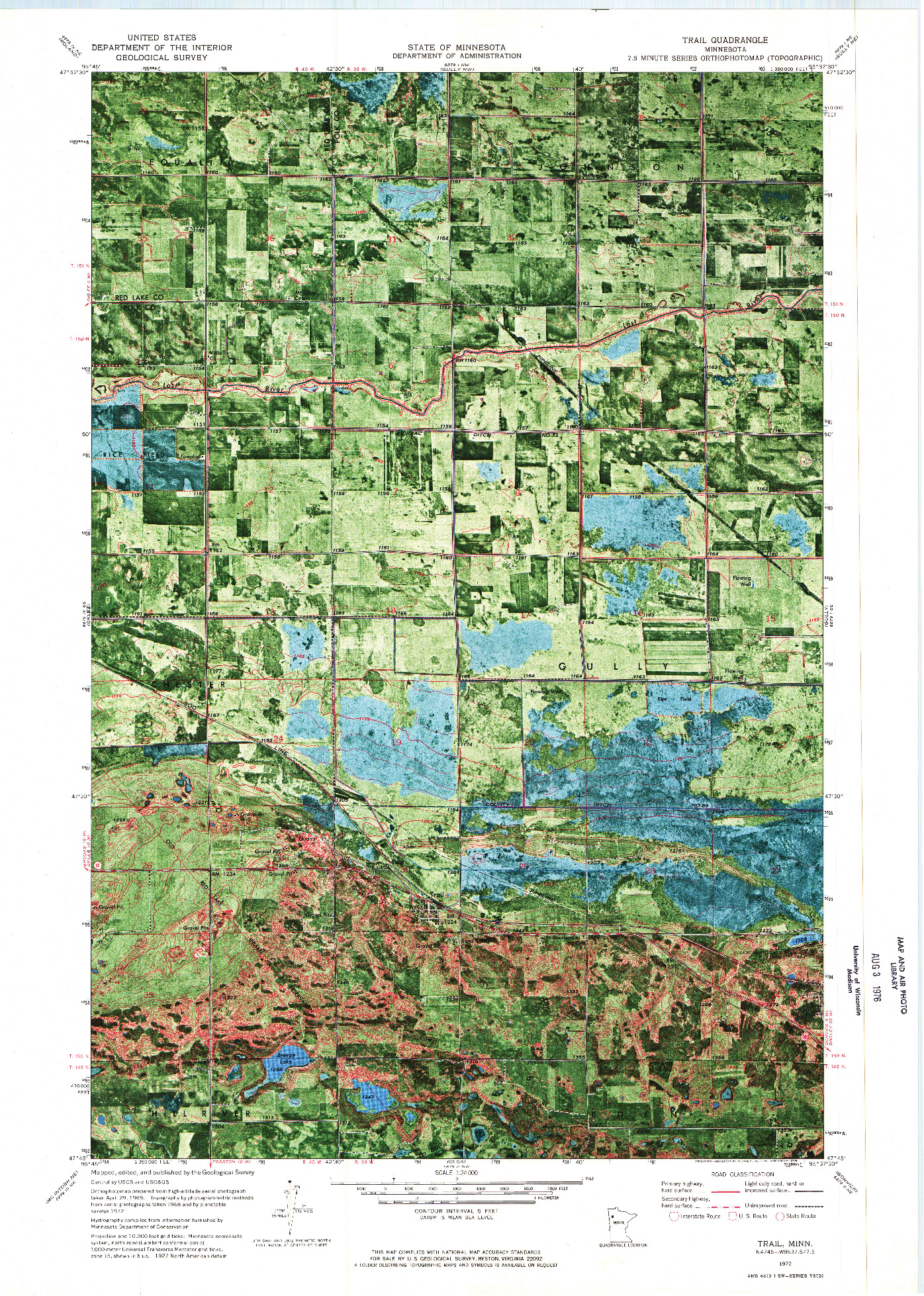 USGS 1:24000-SCALE QUADRANGLE FOR TRAIL, MN 1972