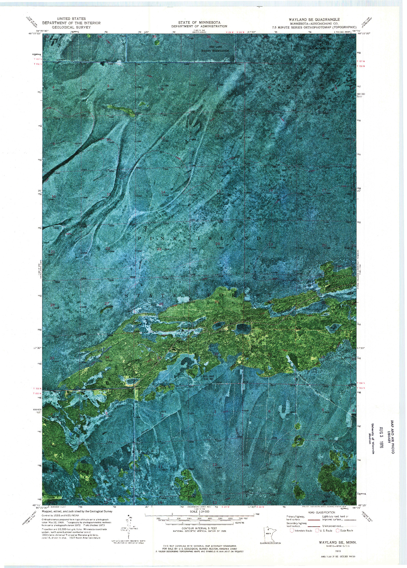 USGS 1:24000-SCALE QUADRANGLE FOR WAYLAND SE, MN 1973