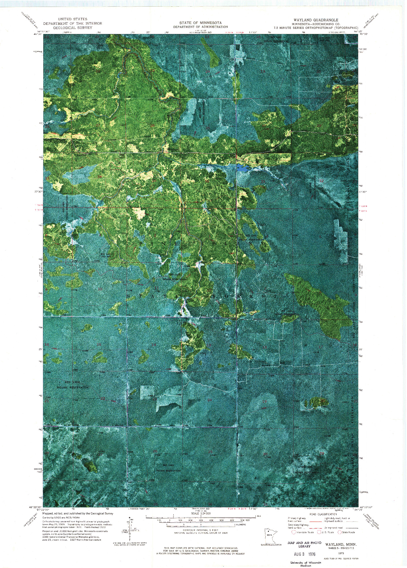USGS 1:24000-SCALE QUADRANGLE FOR WAYLAND, MN 1973