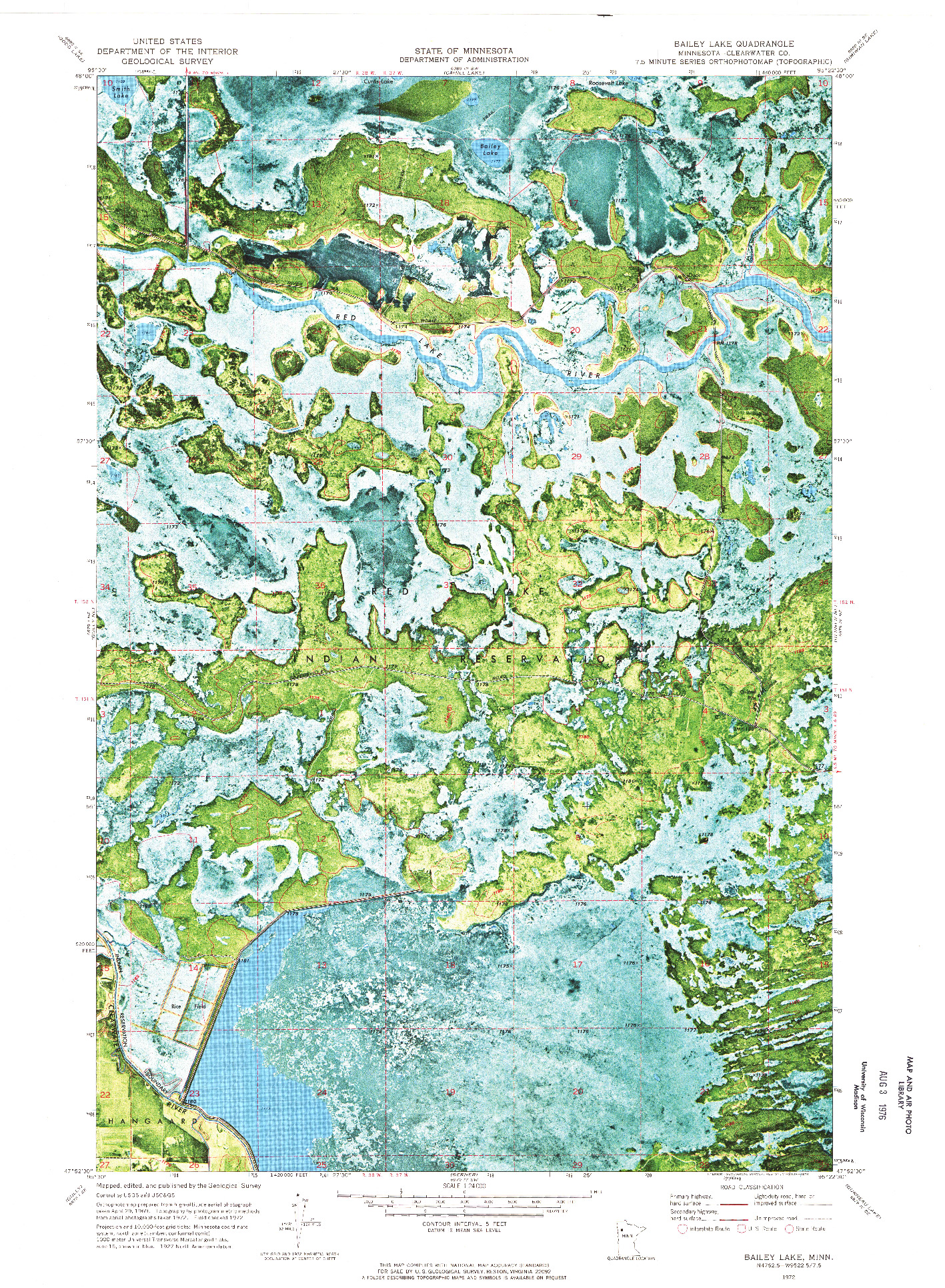 USGS 1:24000-SCALE QUADRANGLE FOR BAILEY LAKE, MN 1972