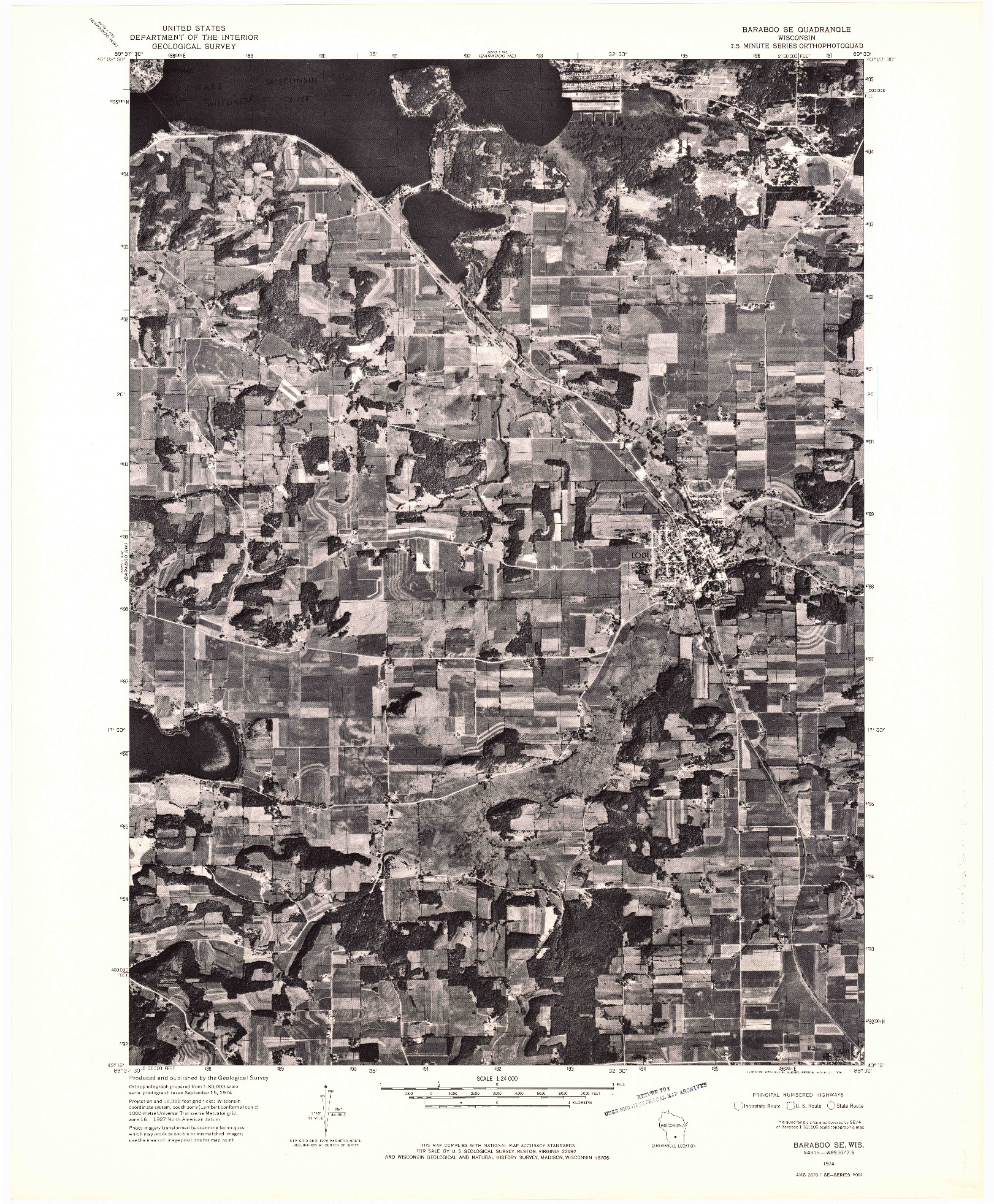 USGS 1:24000-SCALE QUADRANGLE FOR BARABOO SE, WI 1974