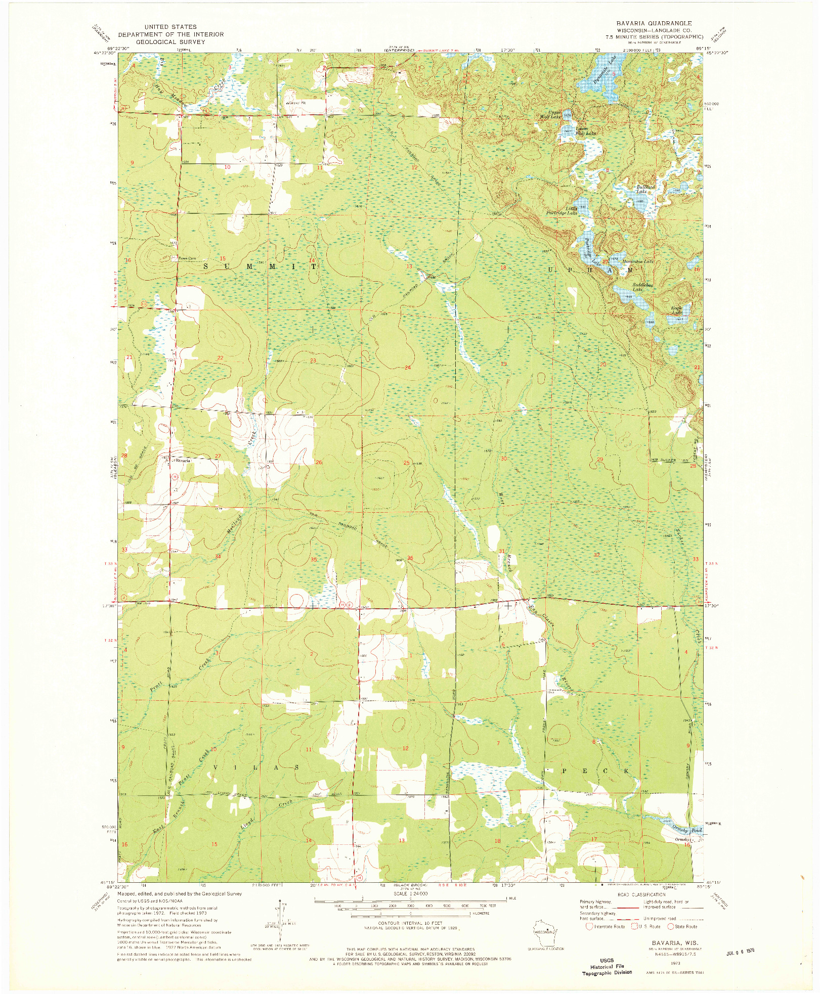 USGS 1:24000-SCALE QUADRANGLE FOR BAVARIA, WI 1973