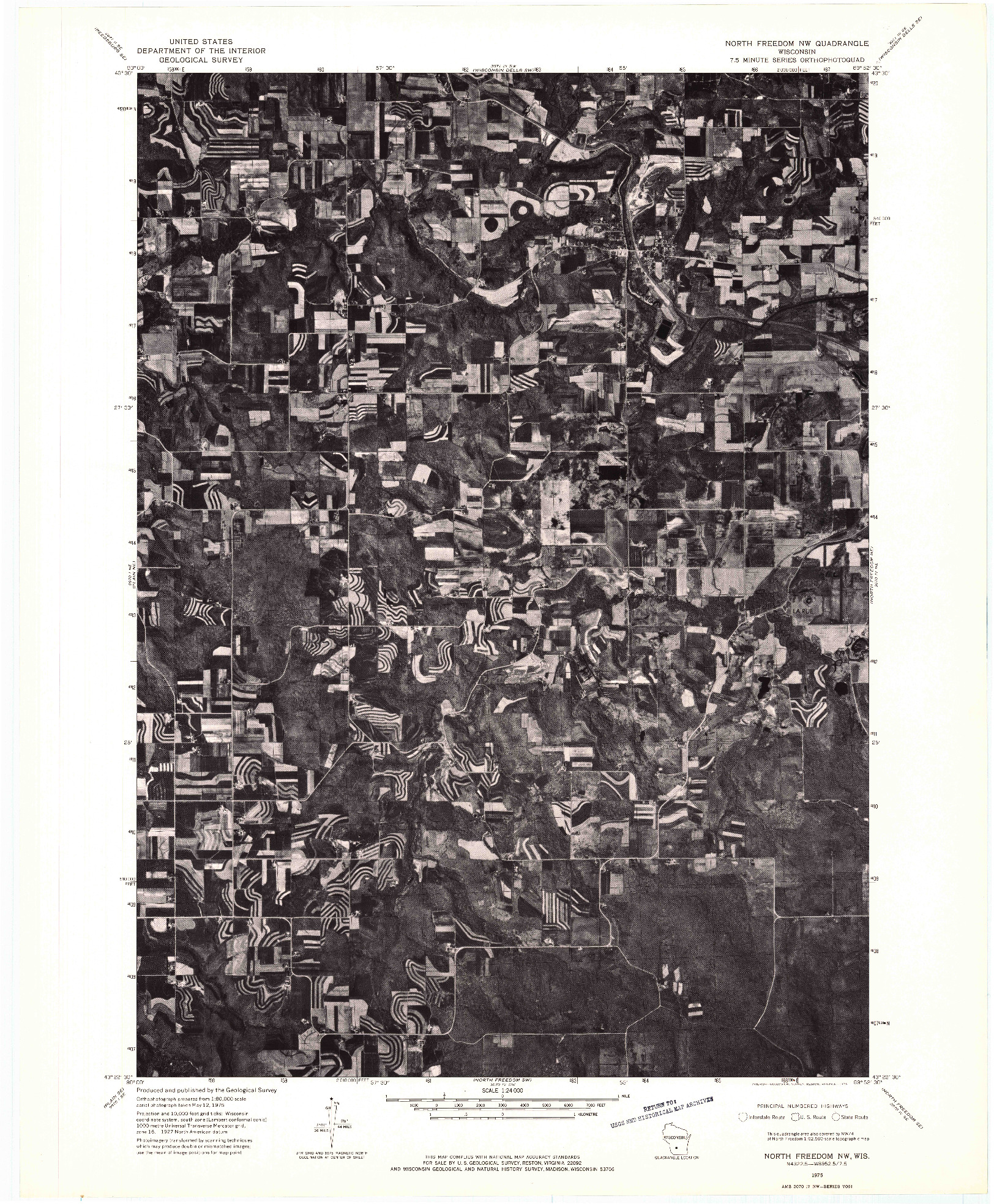 USGS 1:24000-SCALE QUADRANGLE FOR NORTH FREEDOM NW, WI 1975