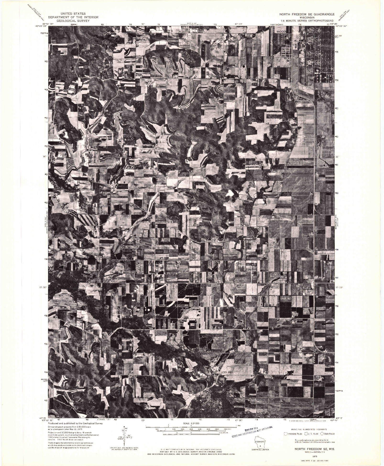 USGS 1:24000-SCALE QUADRANGLE FOR NORTH FREEDOM SE, WI 1975