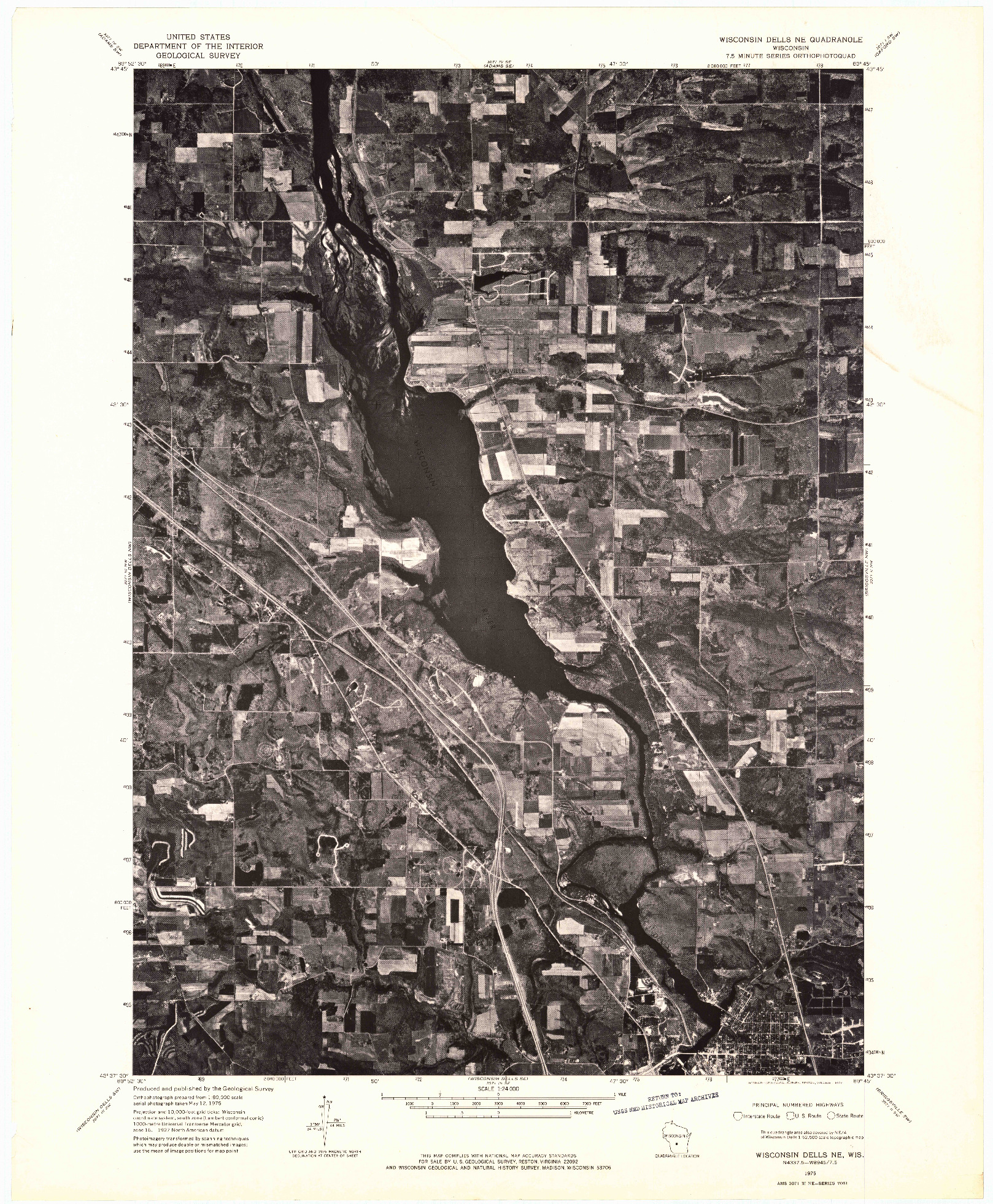 USGS 1:24000-SCALE QUADRANGLE FOR WISCONSIN DELLS NE, WI 1975