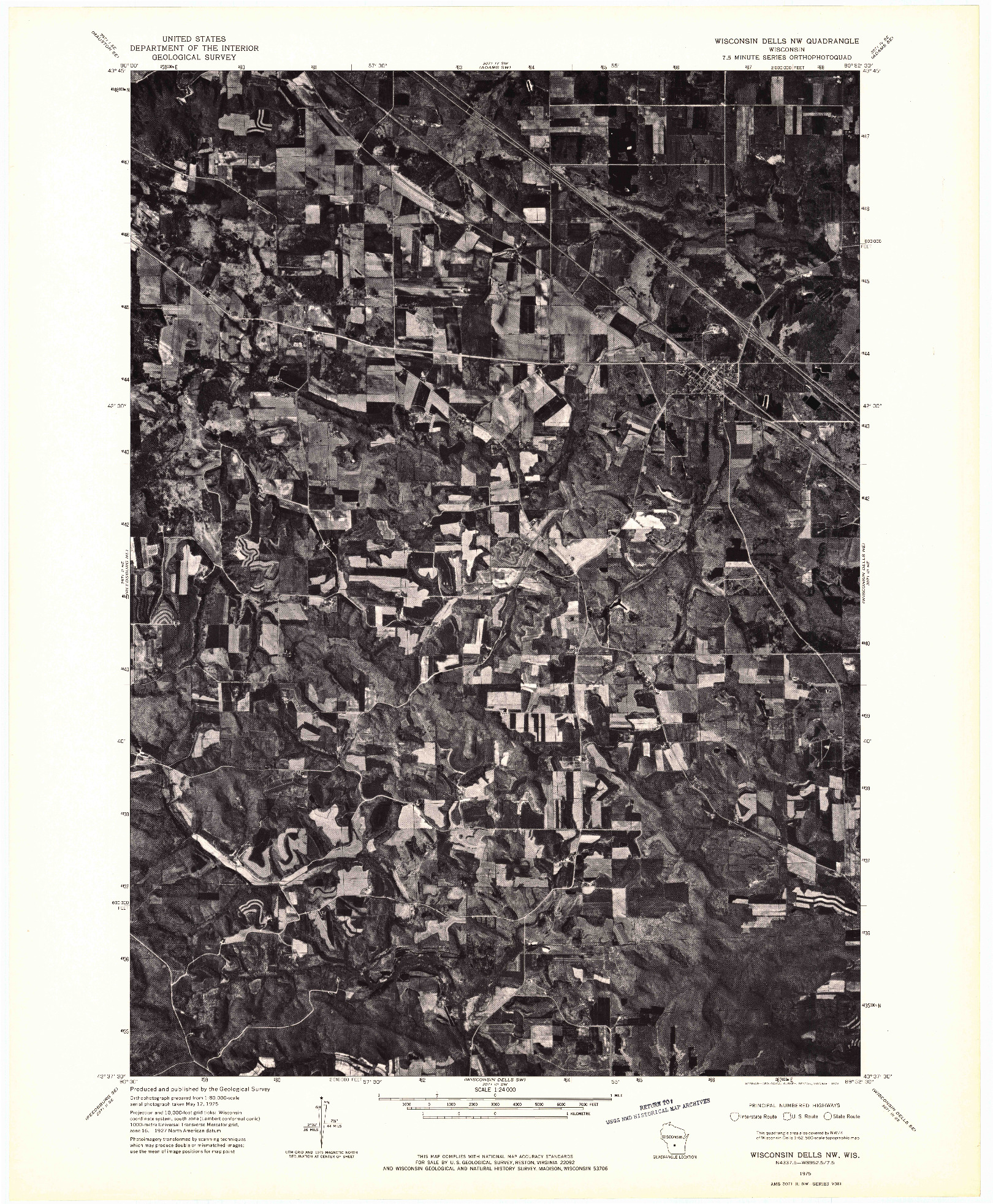 USGS 1:24000-SCALE QUADRANGLE FOR WISCONSIN DELLS NW, WI 1975