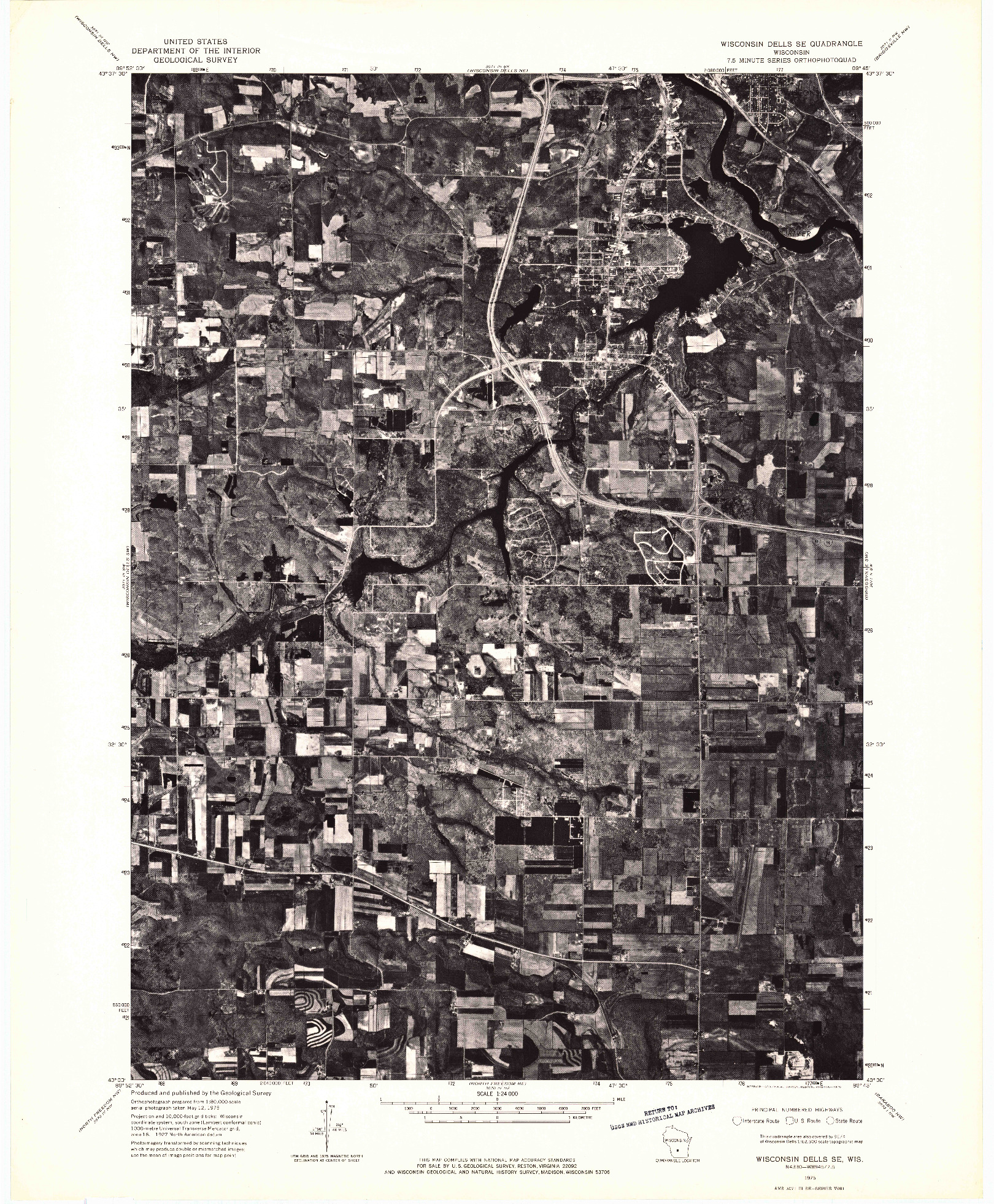 USGS 1:24000-SCALE QUADRANGLE FOR WISCONSIN DELLS SE, WI 1975