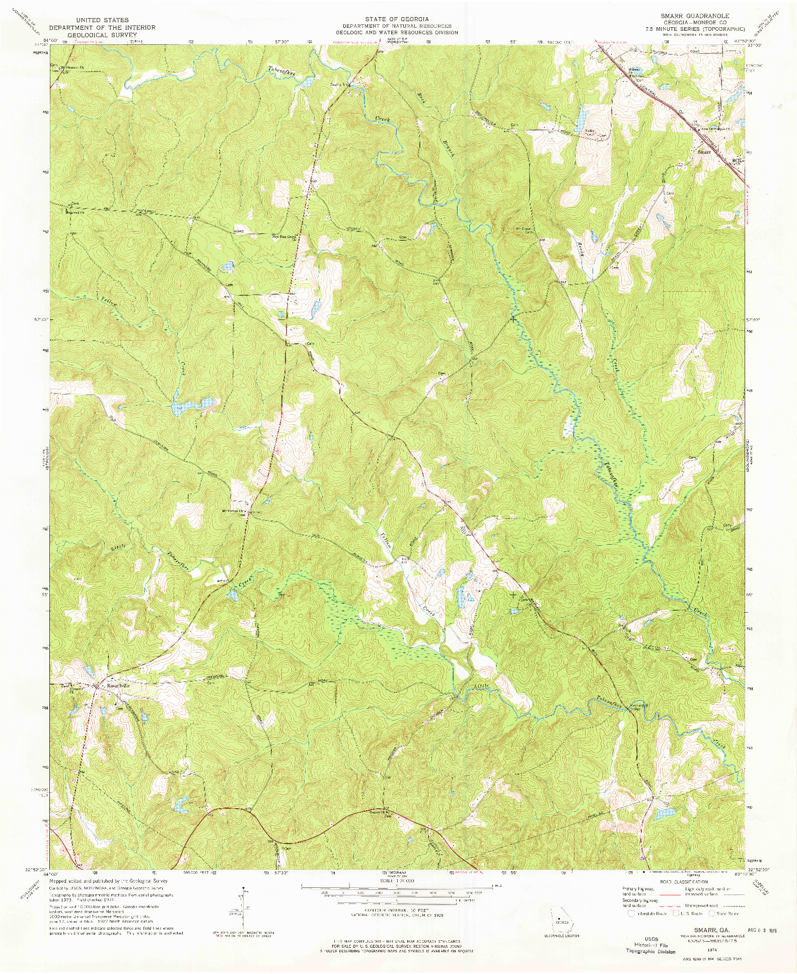 USGS 1:24000-SCALE QUADRANGLE FOR SMARR, GA 1974