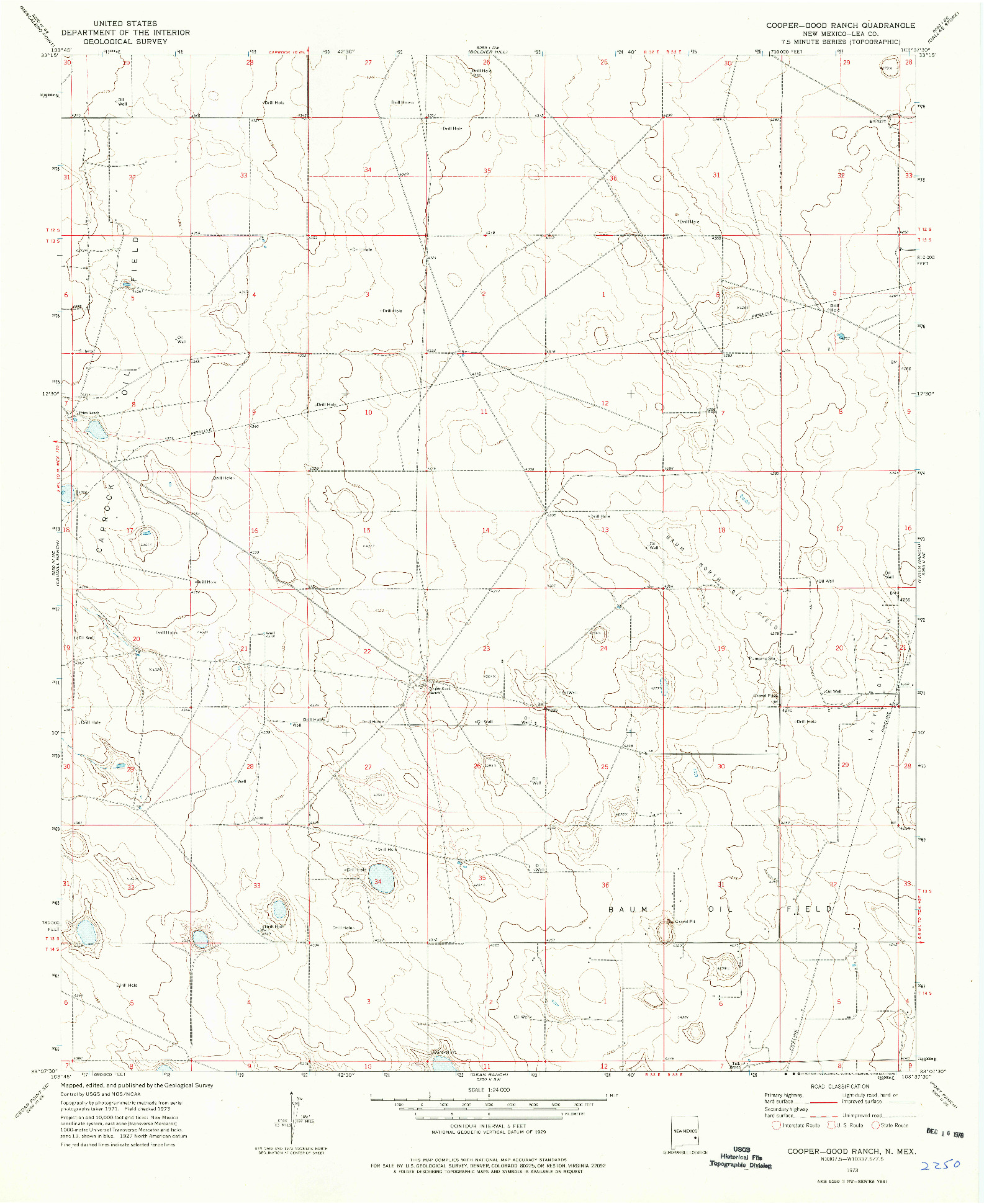 USGS 1:24000-SCALE QUADRANGLE FOR COOPER-GOOD RANCH, NM 1973