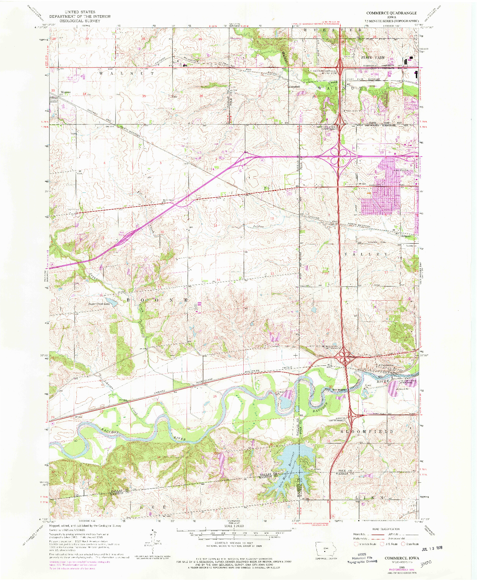 USGS 1:24000-SCALE QUADRANGLE FOR COMMERCE, IA 1965