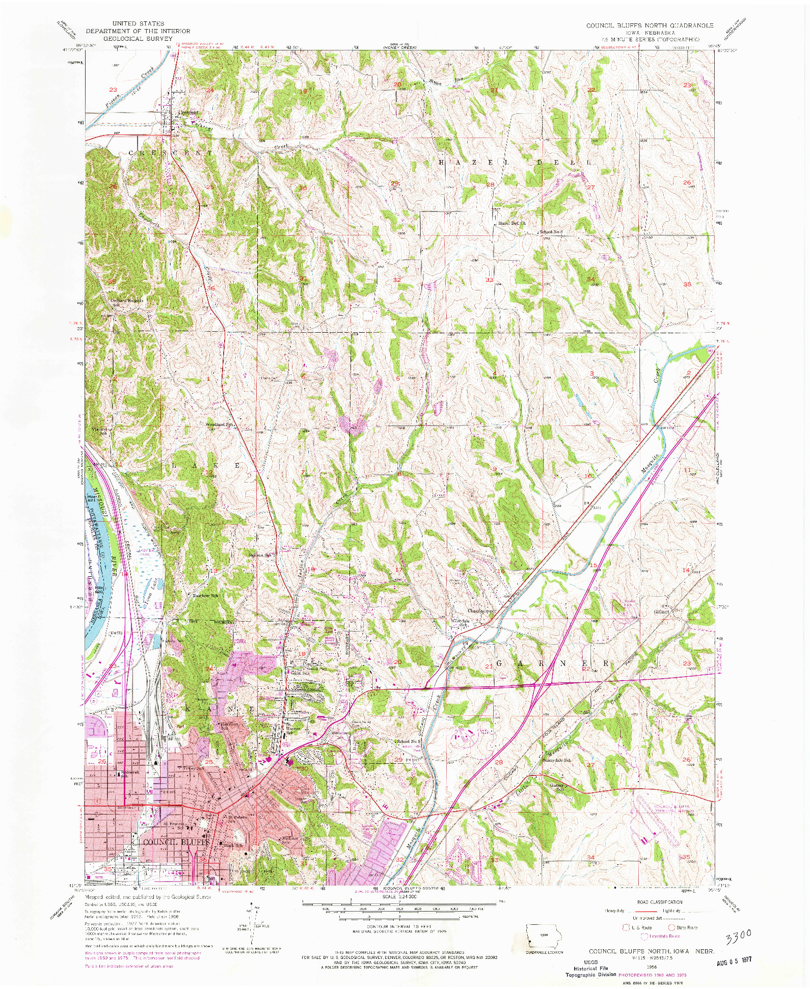 USGS 1:24000-SCALE QUADRANGLE FOR COUNCIL BLUFFS NORTH, IA 1956