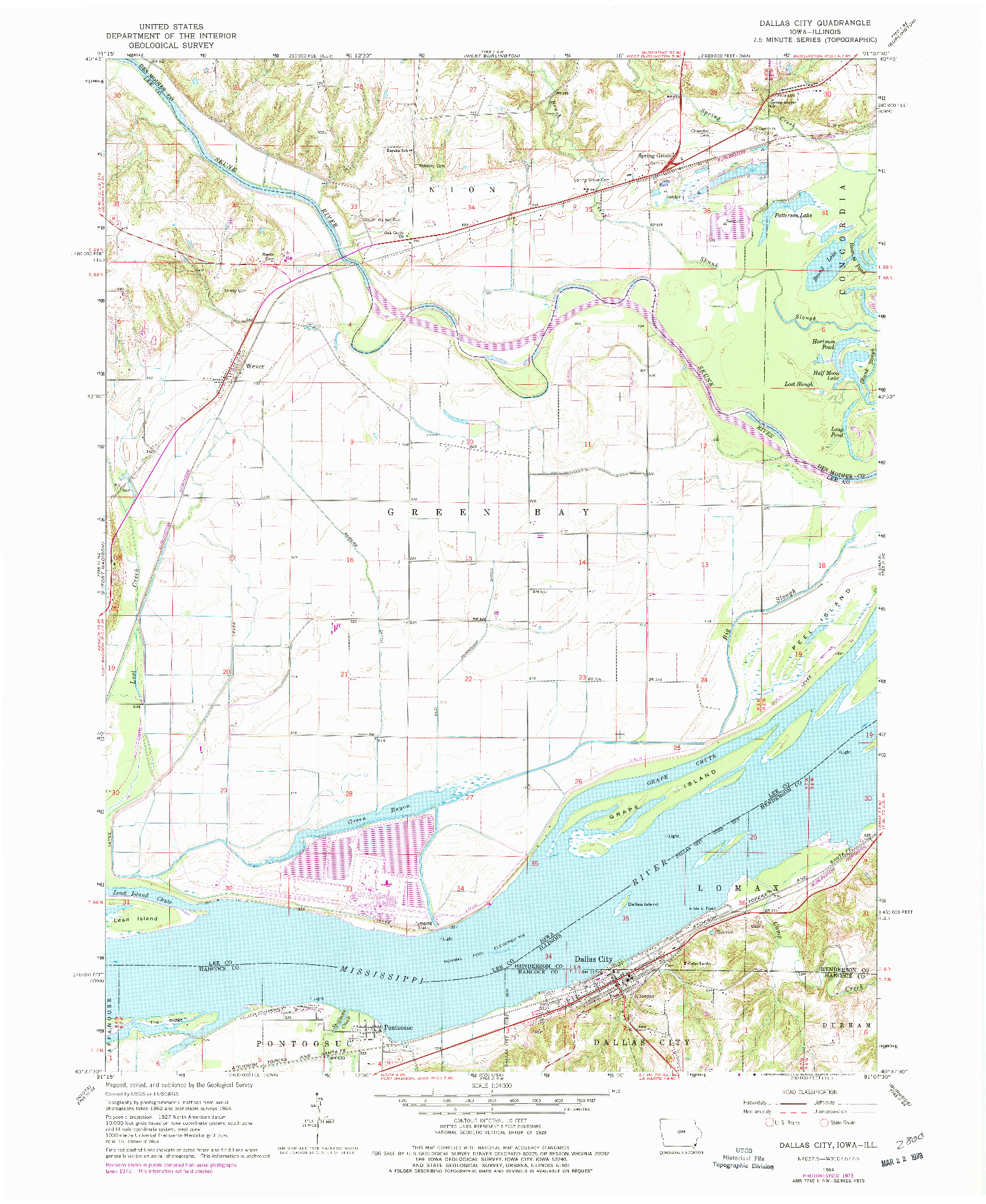 USGS 1:24000-SCALE QUADRANGLE FOR DALLAS CITY, IA 1964