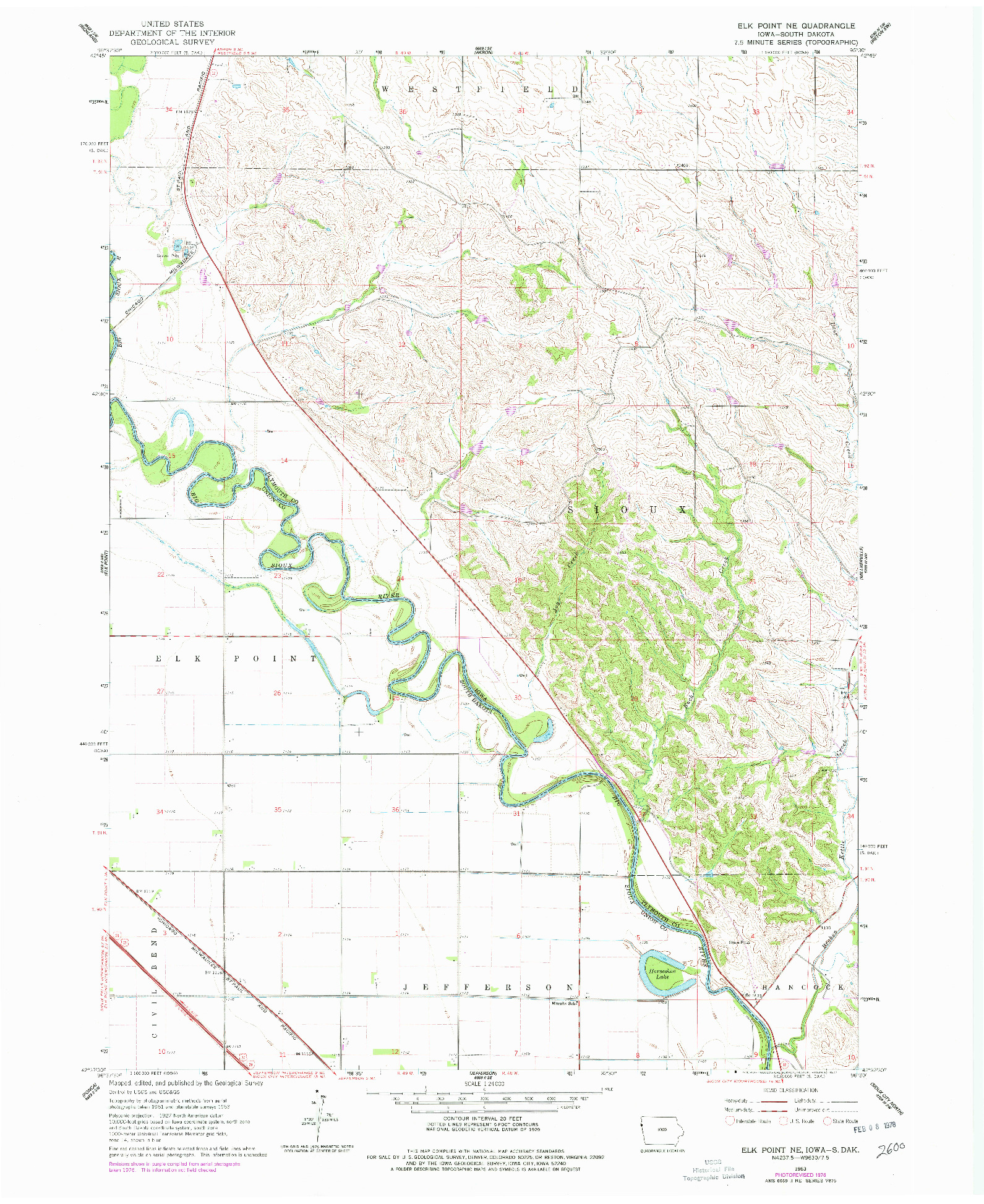 USGS 1:24000-SCALE QUADRANGLE FOR ELK POINT NE, IA 1963