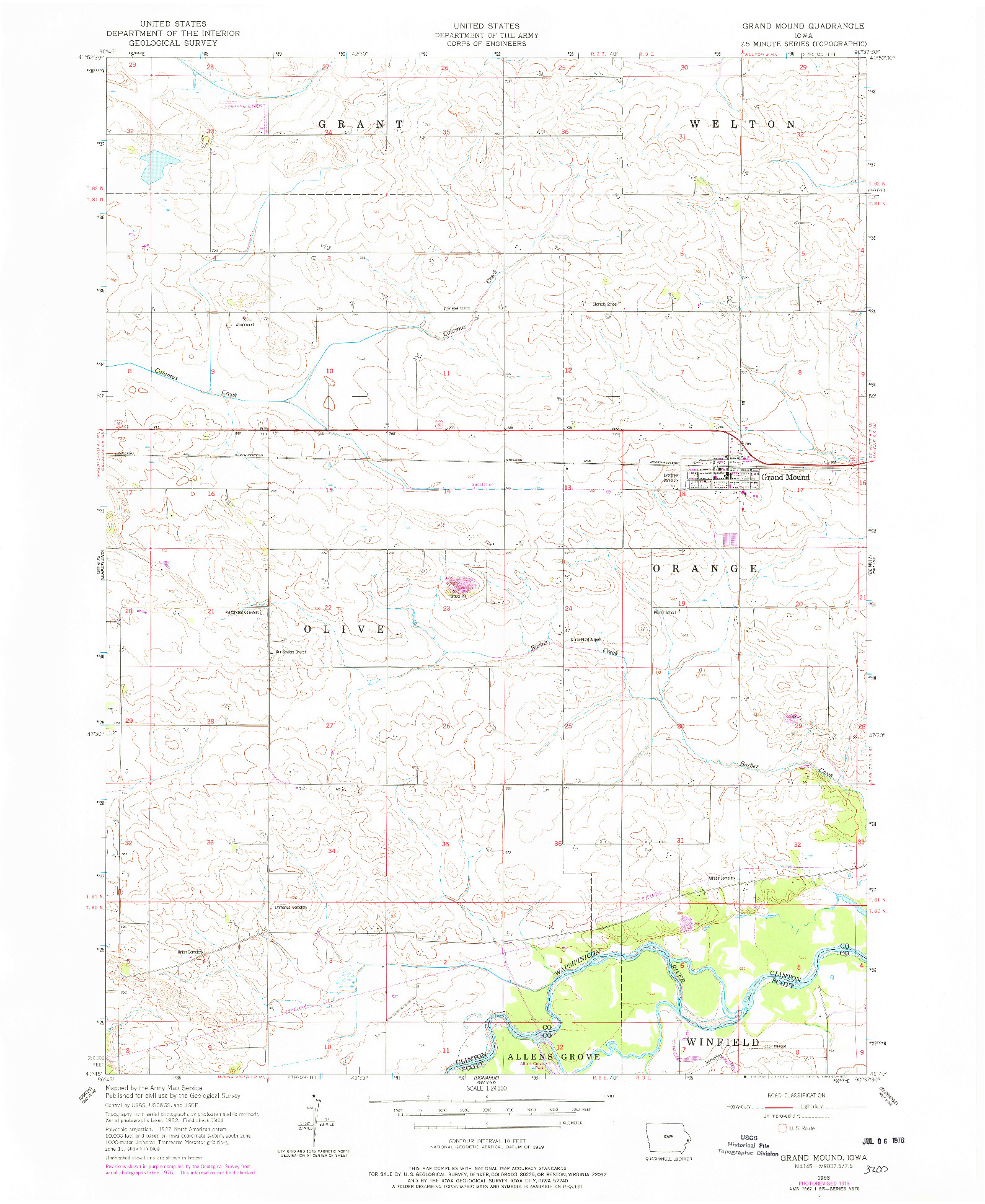 USGS 1:24000-SCALE QUADRANGLE FOR GRAND MOUND, IA 1953